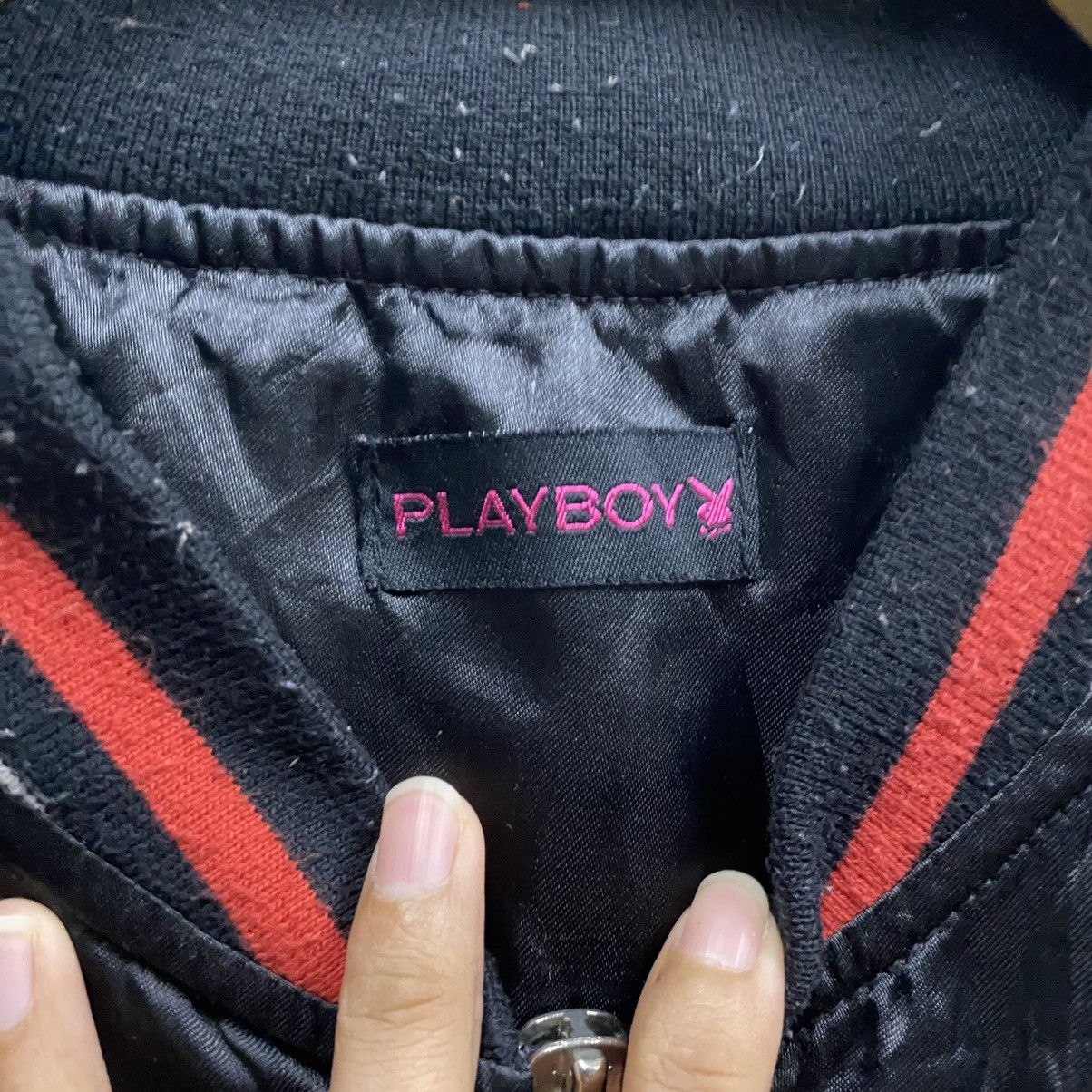 Playboy Y2K Playboy Bunny Satin Bomber Jacket Black Silver Red Size US XS / EU 42 / 0 - 15 Thumbnail