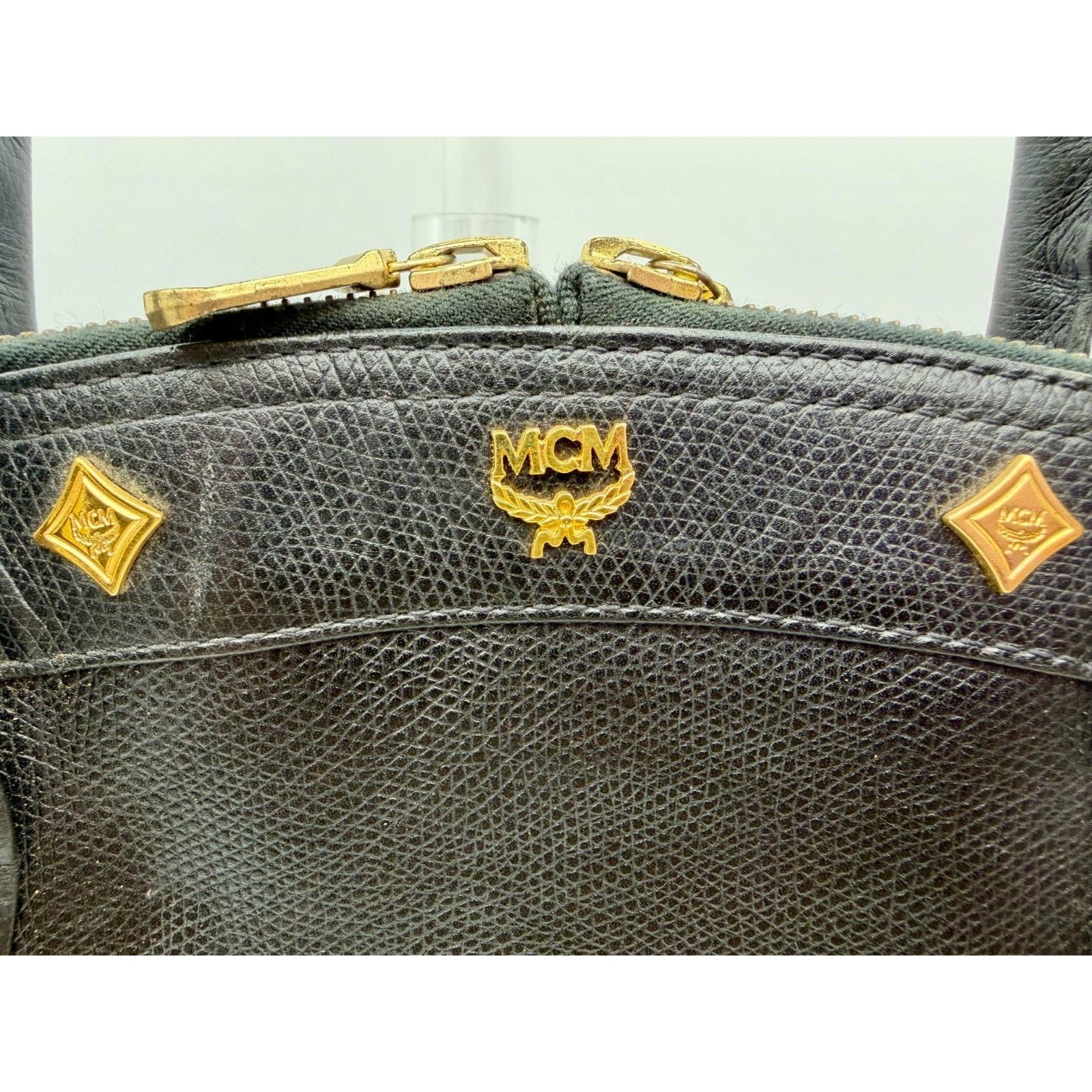 MCM Vintage MCM Black Grained Leather Handbag | Purse | COA Size ONE SIZE - 11 Thumbnail