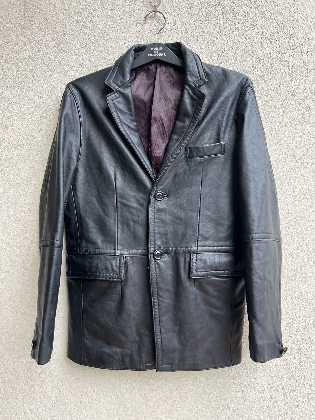 PPFM PPFM Patina Black Cowhide Leather Blazer Coat Jacket Size US M / EU 48-50 / 2 - 6 Thumbnail