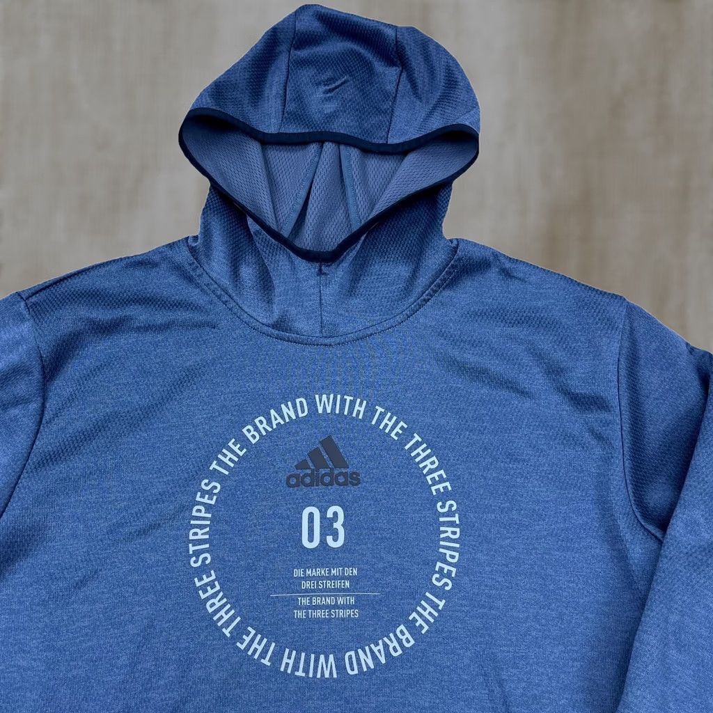 Adidas Adidas Hoodie Men Large Blue Sweatshirt Sweater Performance Active Pull Over Size US L / EU 52-54 / 3 - 1 Thumbnail
