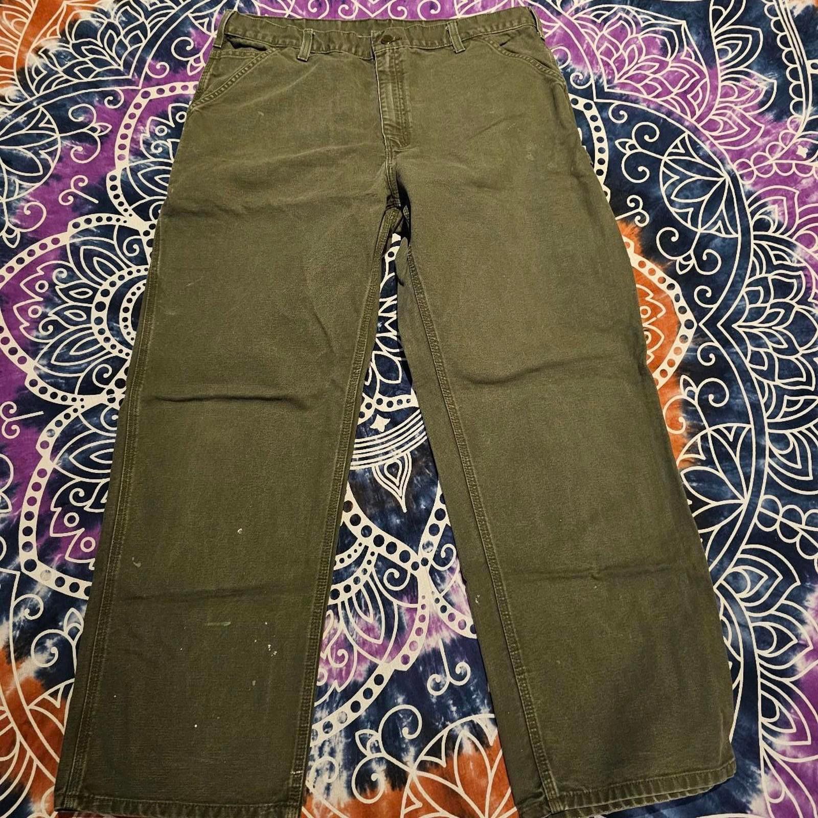 Carhartt Carhartt Men's Green Work Pants Size US 38 / EU 54 - 1 Thumbnail