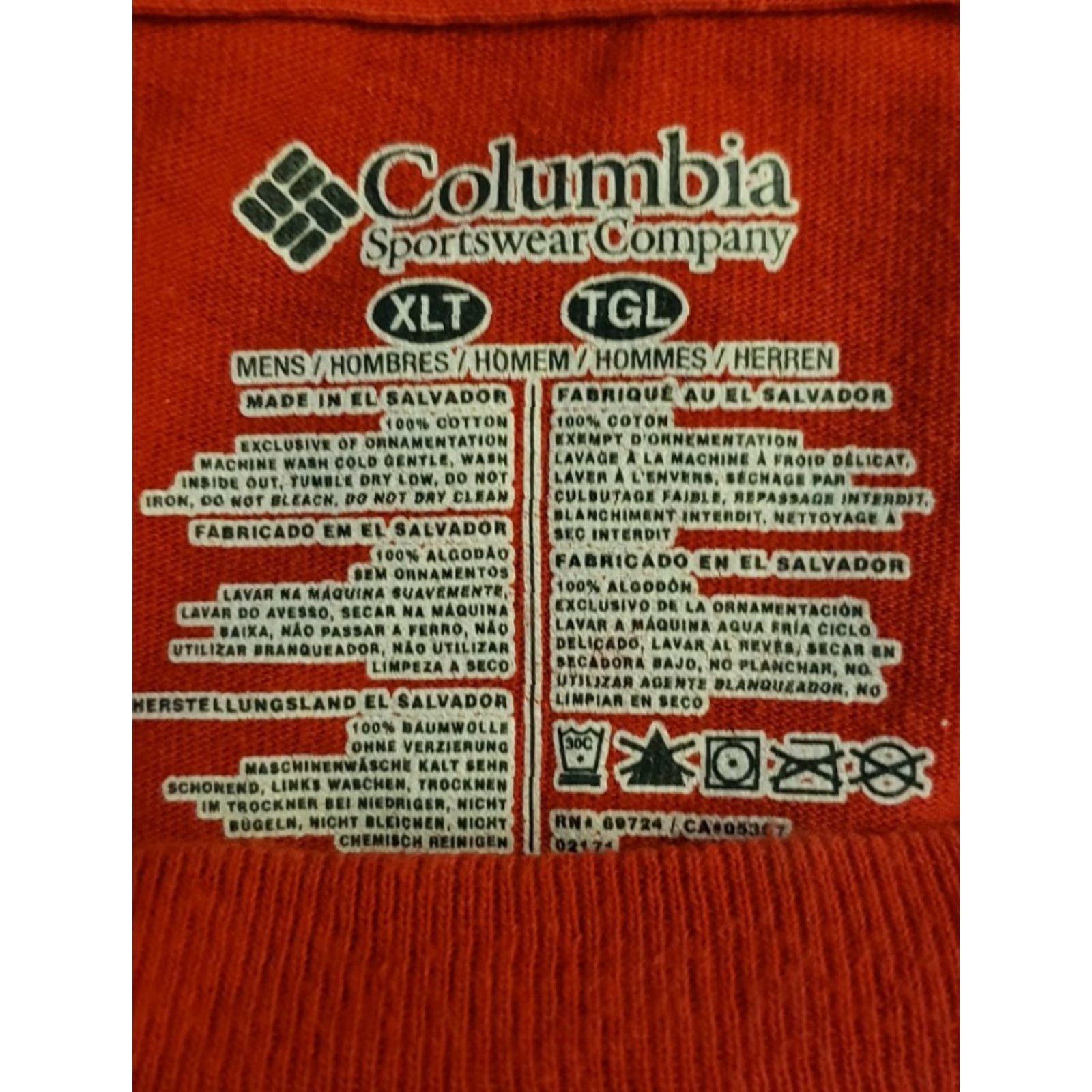 Vintage Columbia PFG Men's Red T-Shirt XLT Long Tail "I'd Rather Be Redfishing" Crew Neck Short Sleeve Cotton Logo Fishing Scene Size US XL / EU 56 / 4 - 6 Thumbnail