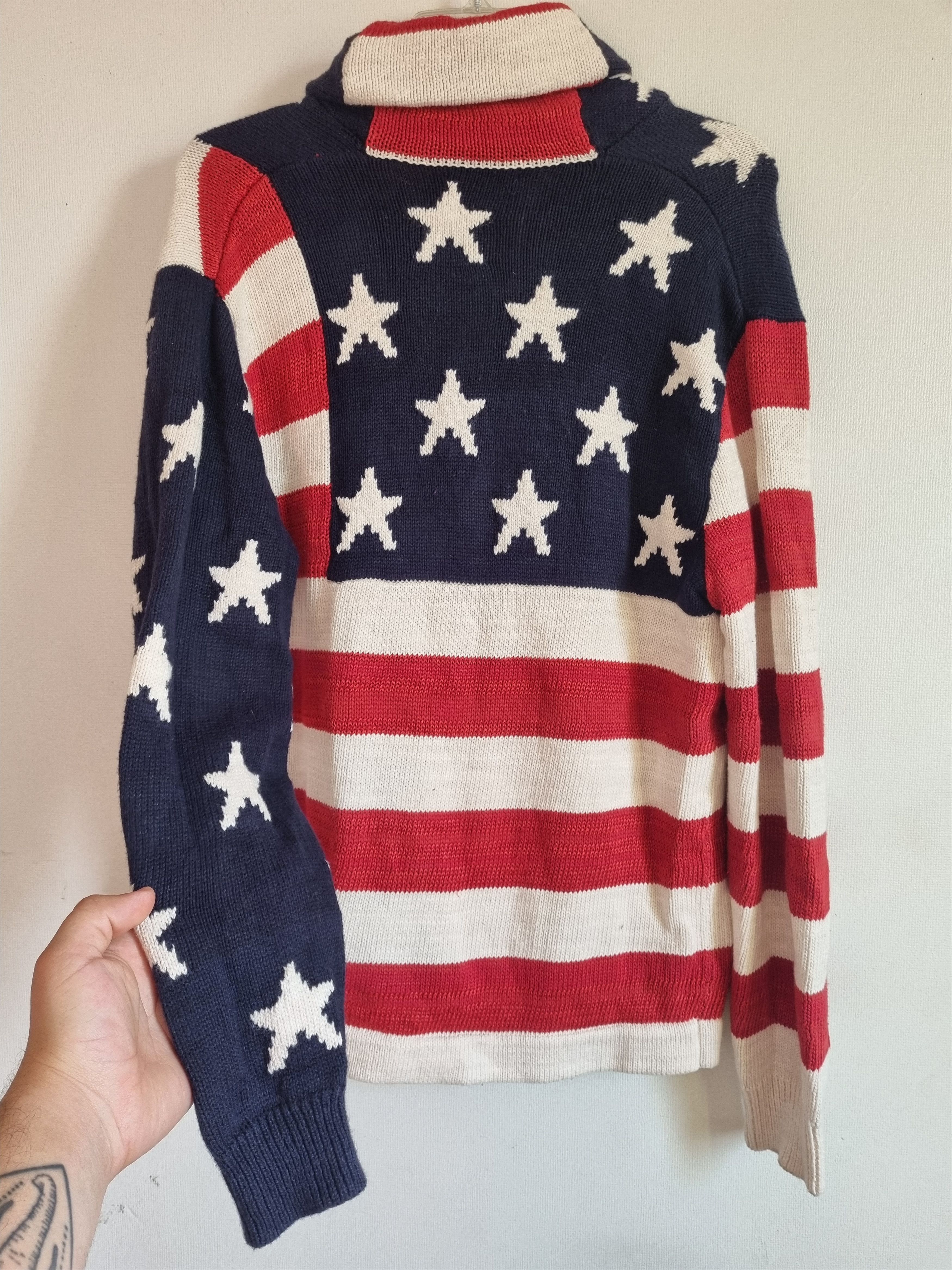 Polo Ralph Lauren × Ralph Lauren Polo Ralph Lauren Big Flag USA Cardigan Size US M / EU 48-50 / 2 - 3 Thumbnail