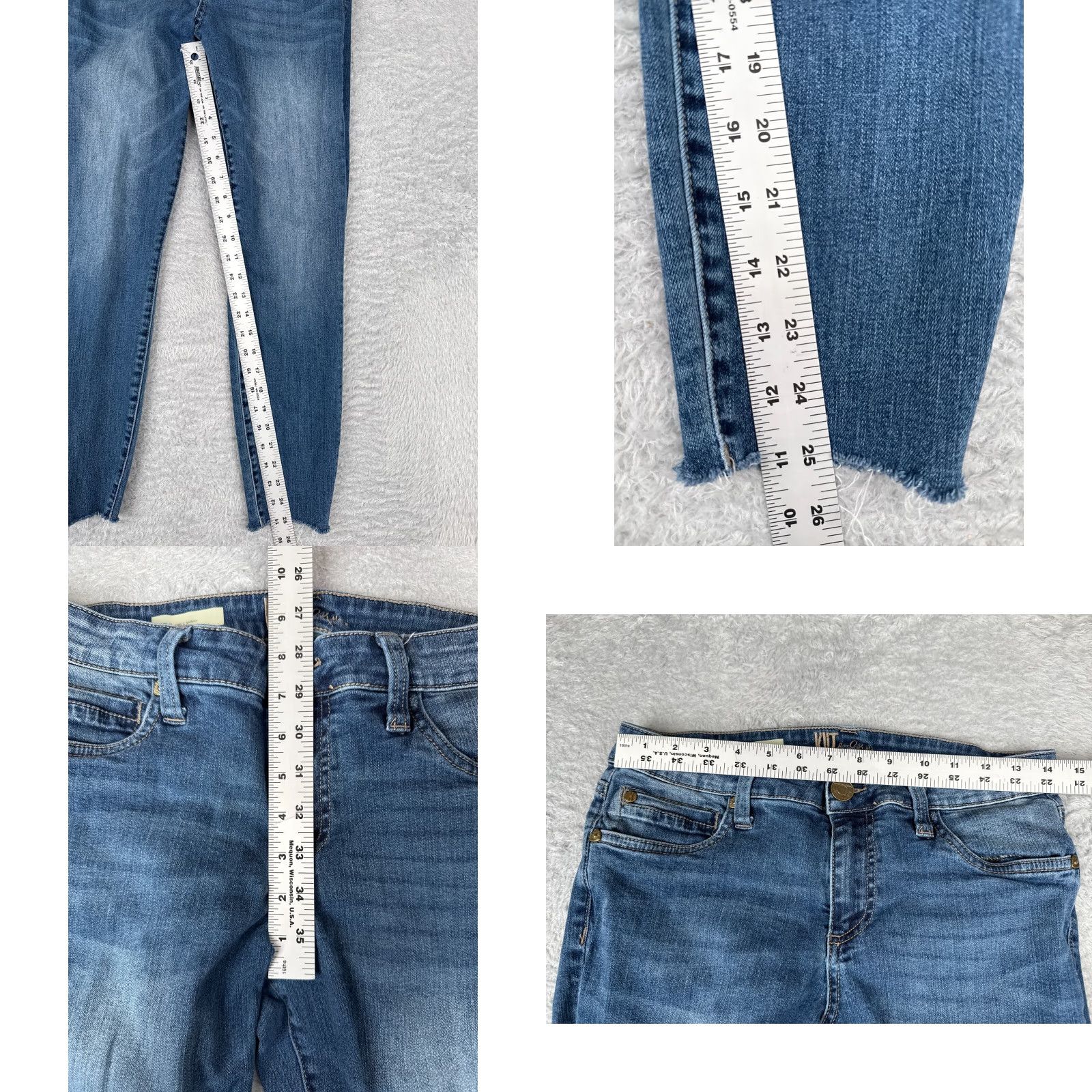 Vintage KUT from the Kloth Jeans Women 6 Blue Denim Carlo Skinny Ankle Low Rise 29x25 - Regular Fit, Distressed, Stretch, Cotton Jeans Size 28" / US 6 / IT 42 - 8 Thumbnail