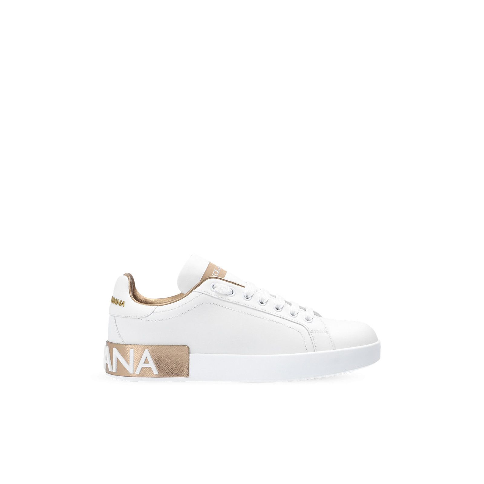 DOLCE&GABBANA Portofino White Leather Sneakers New & Authent