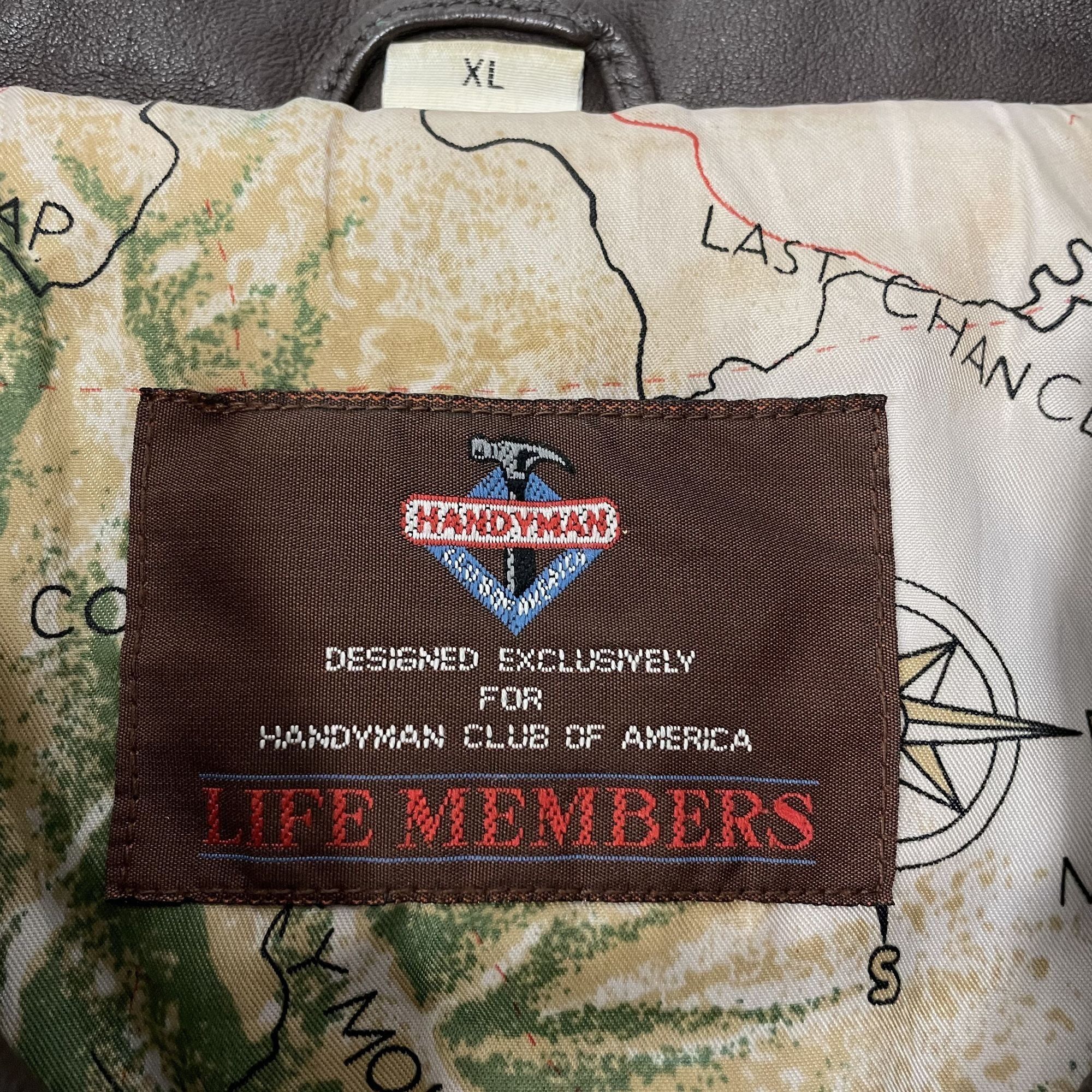 Other Vtg Handyman Club of America Brown Leather BOMBER Size US XL / EU 56 / 4 - 7 Thumbnail