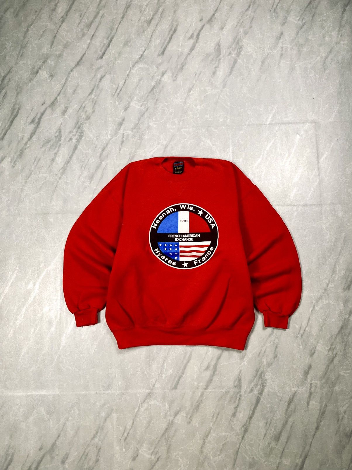 Soffe Vintage 1995 French American Exchange Crewneck Size US L / EU 52-54 / 3 - 1 Thumbnail