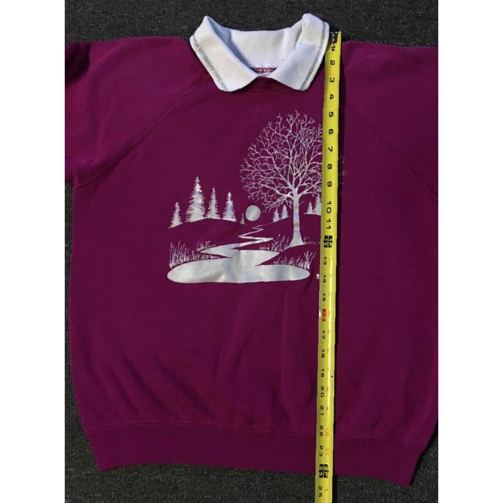Vintage VINTAGE Morning Sun Sweatshirt Collared S Purple 80s 90s USA Hanes Nature Wildlife Grunge Mens Shirt Size US S / EU 44-46 / 1 - 5 Thumbnail