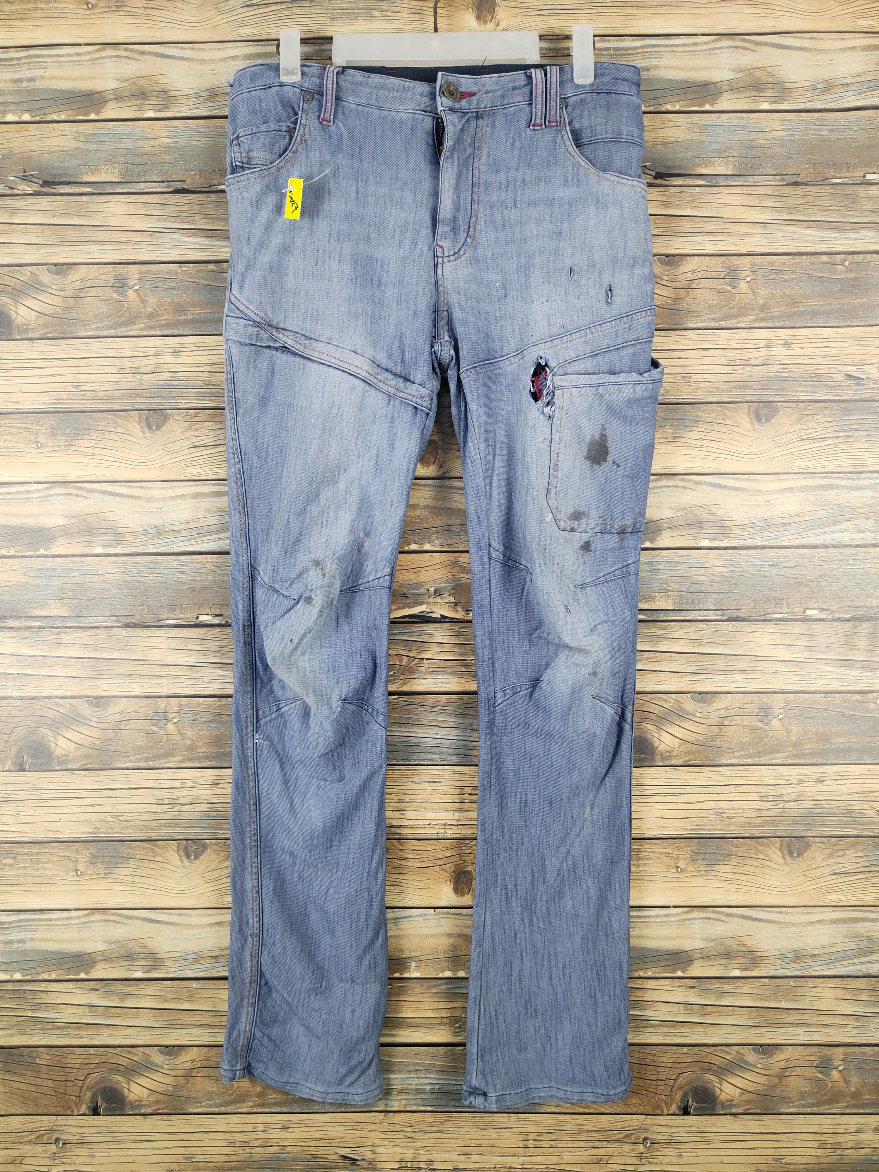 Japanese Brand FieldCore Blue Distressed Ripped Soft Jeans #W2087 Size US 30 / EU 46 - 1 Thumbnail
