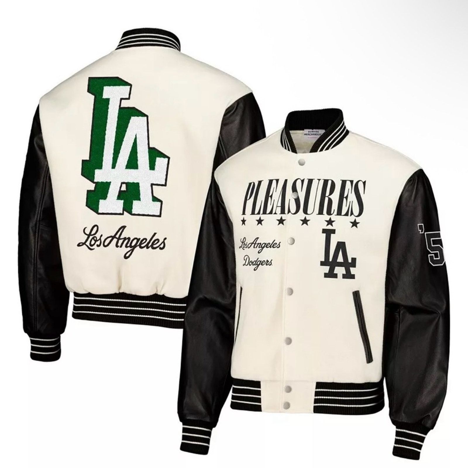 Pleasures PLEASURES White Los Angeles Dodgers Varsity Jacket M Size US M / EU 48-50 / 2 - 1 Thumbnail