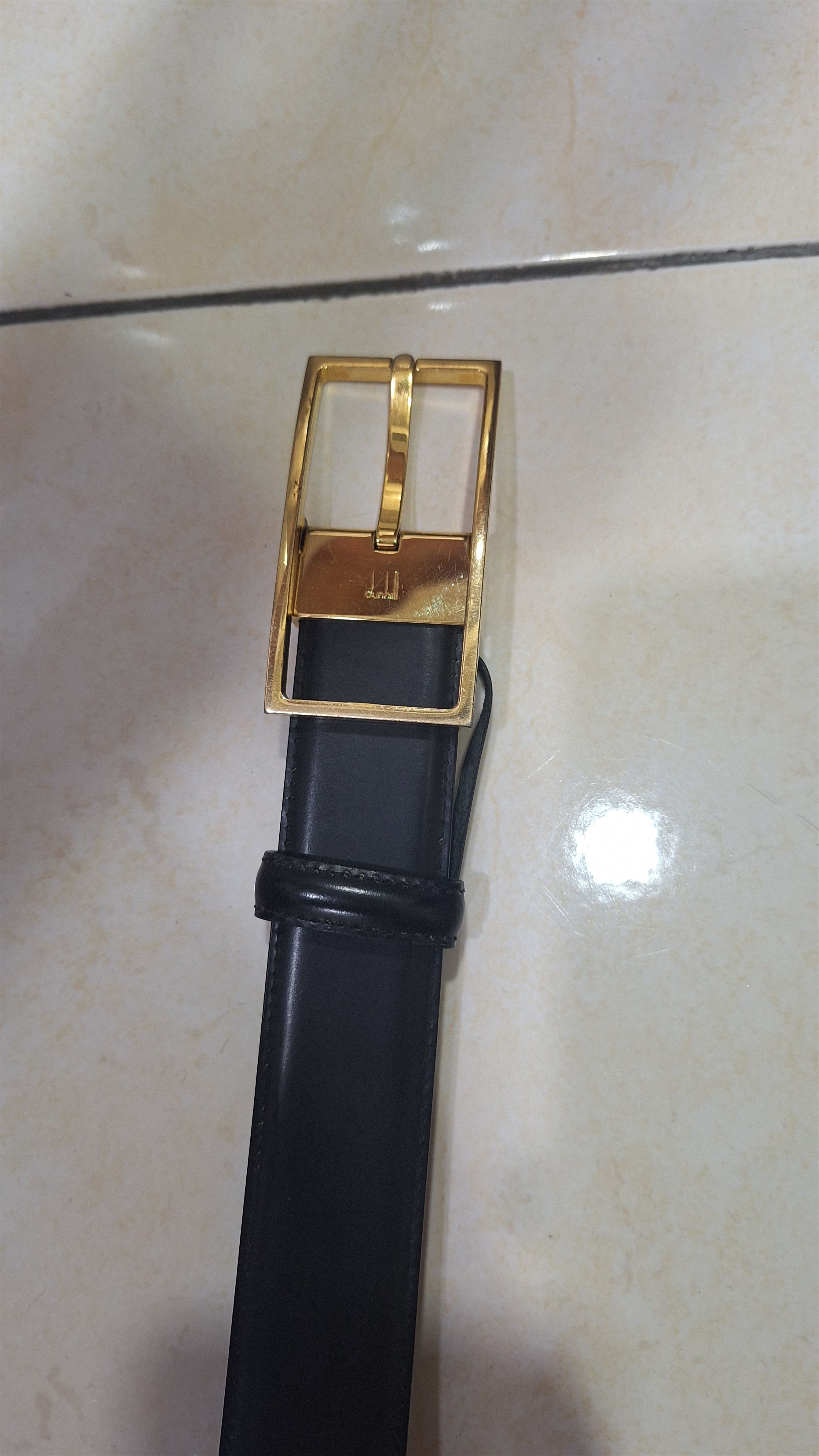 Alfred Dunhill Dunhill Black Leather Gold Buckle Size ONE SIZE - 4 Thumbnail