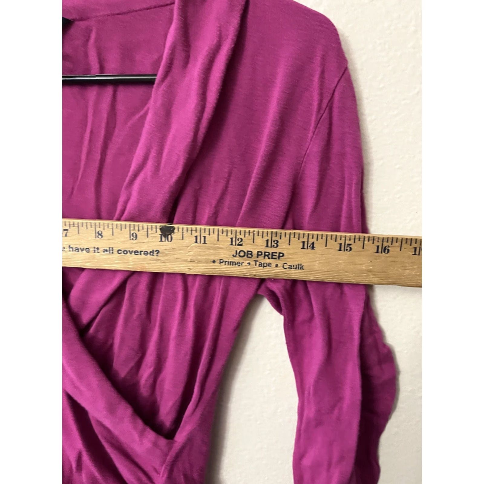 Banana Republic Banana Republic XS Ladies Blouse 3/4 Sleeve Purple Cross Front Size XS / US 0-2 / IT 36-38 - 4 Thumbnail