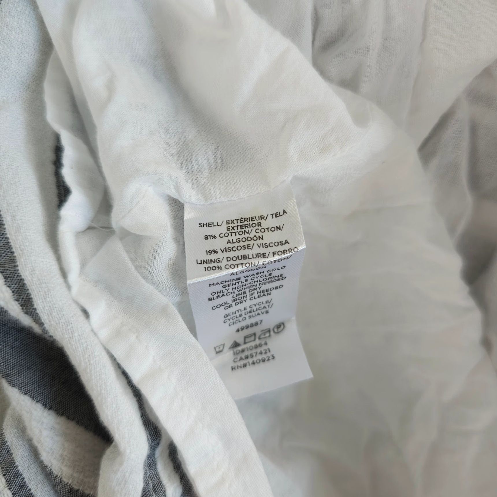 Loft VINTAGE LOFT Dress Womens L Gray White Striped Fit Flare Knee Casual Pockets Size L / US 10 / IT 46 - 4 Thumbnail