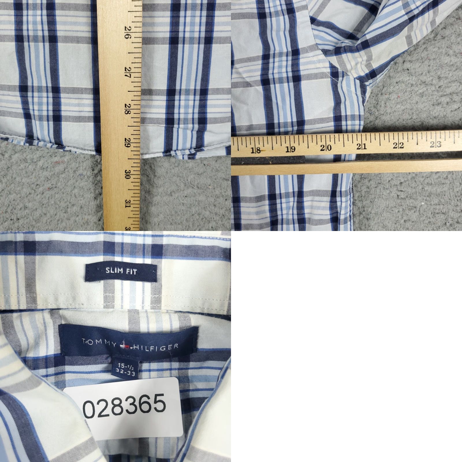 Tommy Hilfiger Tommy Hilfiger Shirt Mens 15.5 Blue Plaid Dress Button Up Long Sleeve Size 40R - 8 Thumbnail