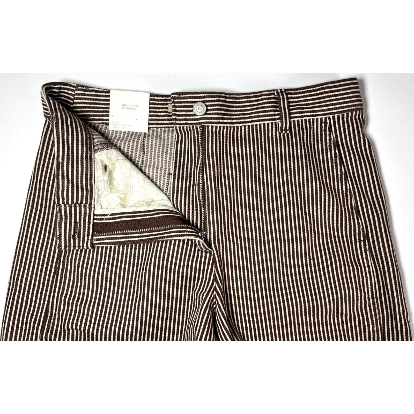 Banana Republic NWT Banana Republic Straight Fit Weekender Pants Sz 8 Shirt Women Multicolor Stripe Daywear City Preppy Pockets Mens, Womens Size 30" / US 8 / IT 44 - 4 Thumbnail