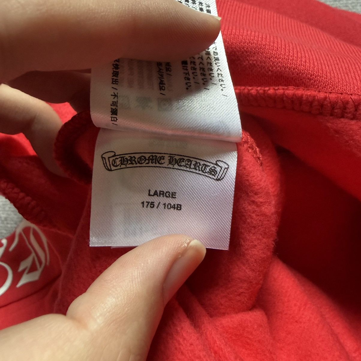 Chrome Hearts Chrome Hearts Red Scroll Logo Hoodie Size US L / EU 52-54 / 3 - 5 Thumbnail