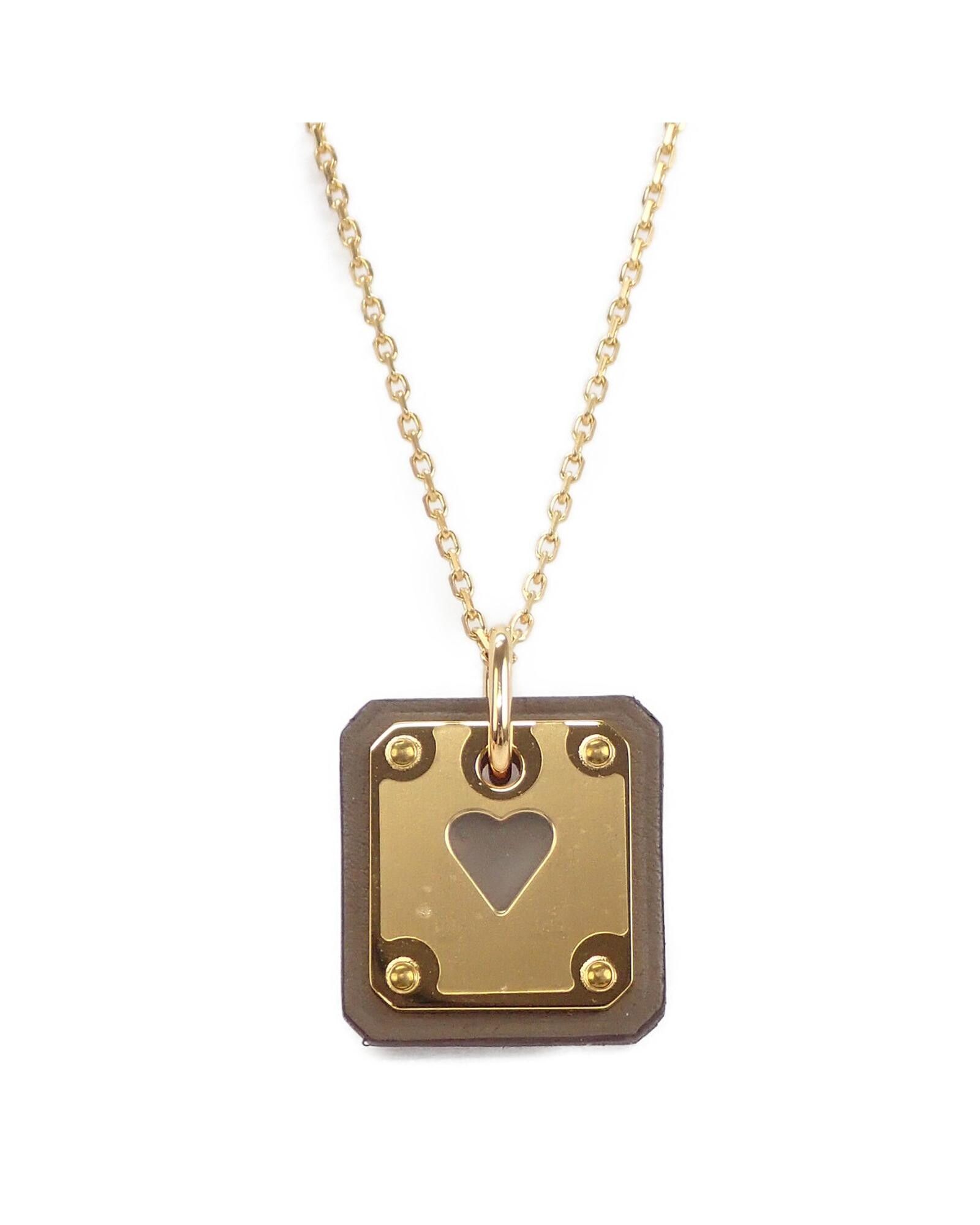 image of Hermes Gold As De Coeur Pendant Necklace - A Condition, Women's