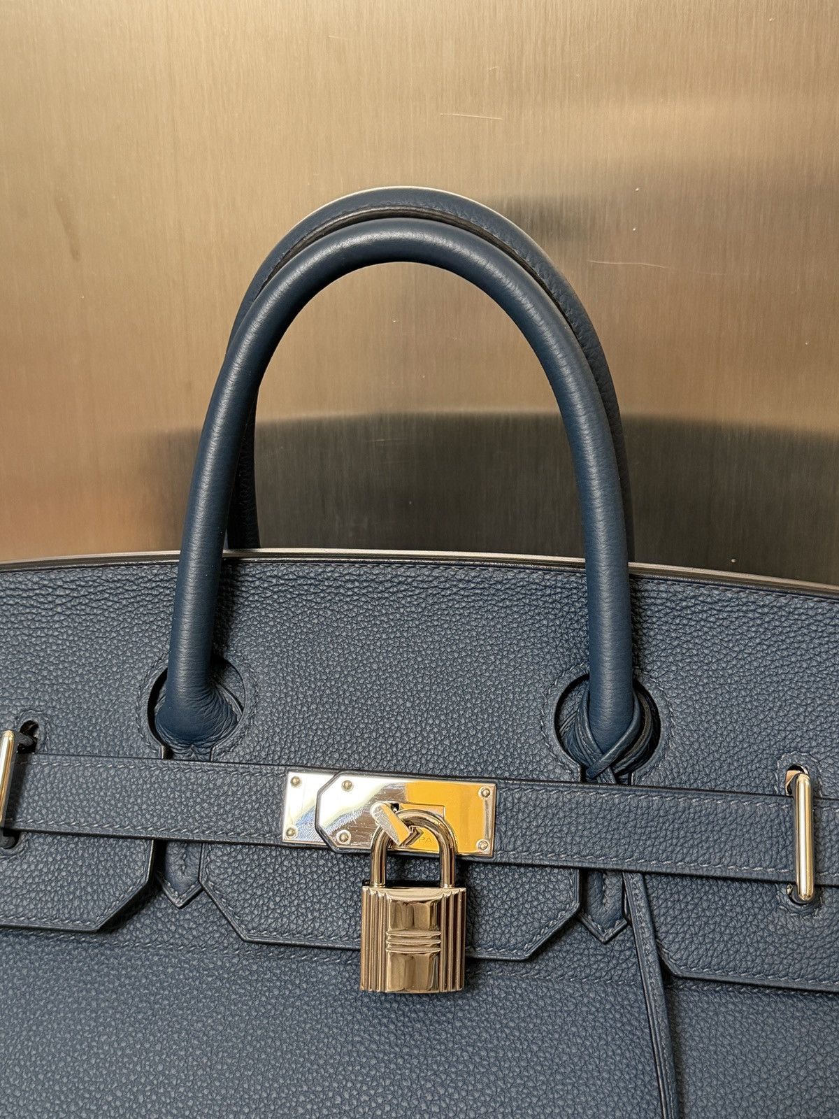 Hermes Hermes HAC 40 Blue Togo Leather Palladium Hardware Size ONE SIZE - 11 Thumbnail