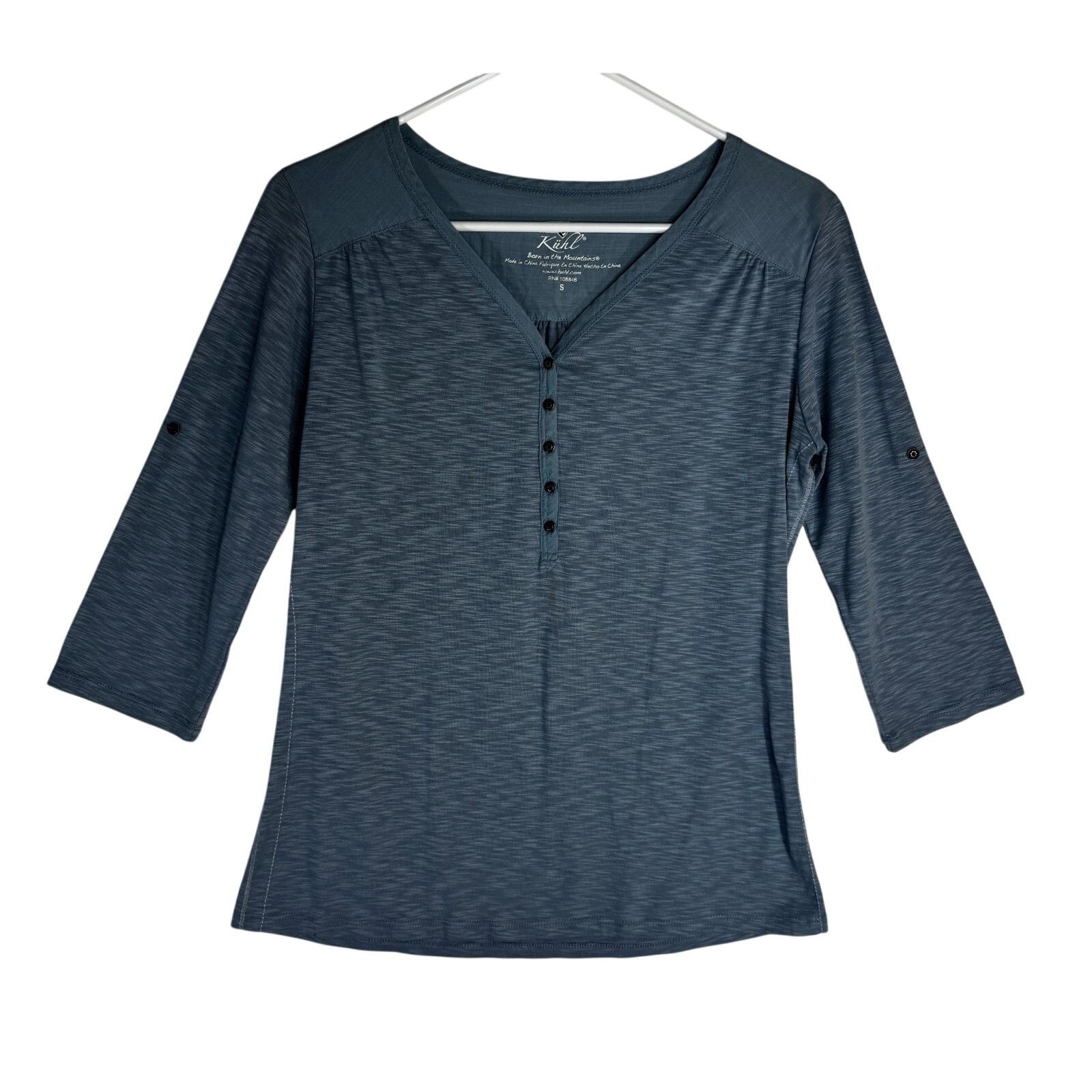 Kuhl Kuhl Shasta 3/4 Henley Shirt Women's Stonewash Blue size S Size S / US 4 / IT 40 - 1 Thumbnail