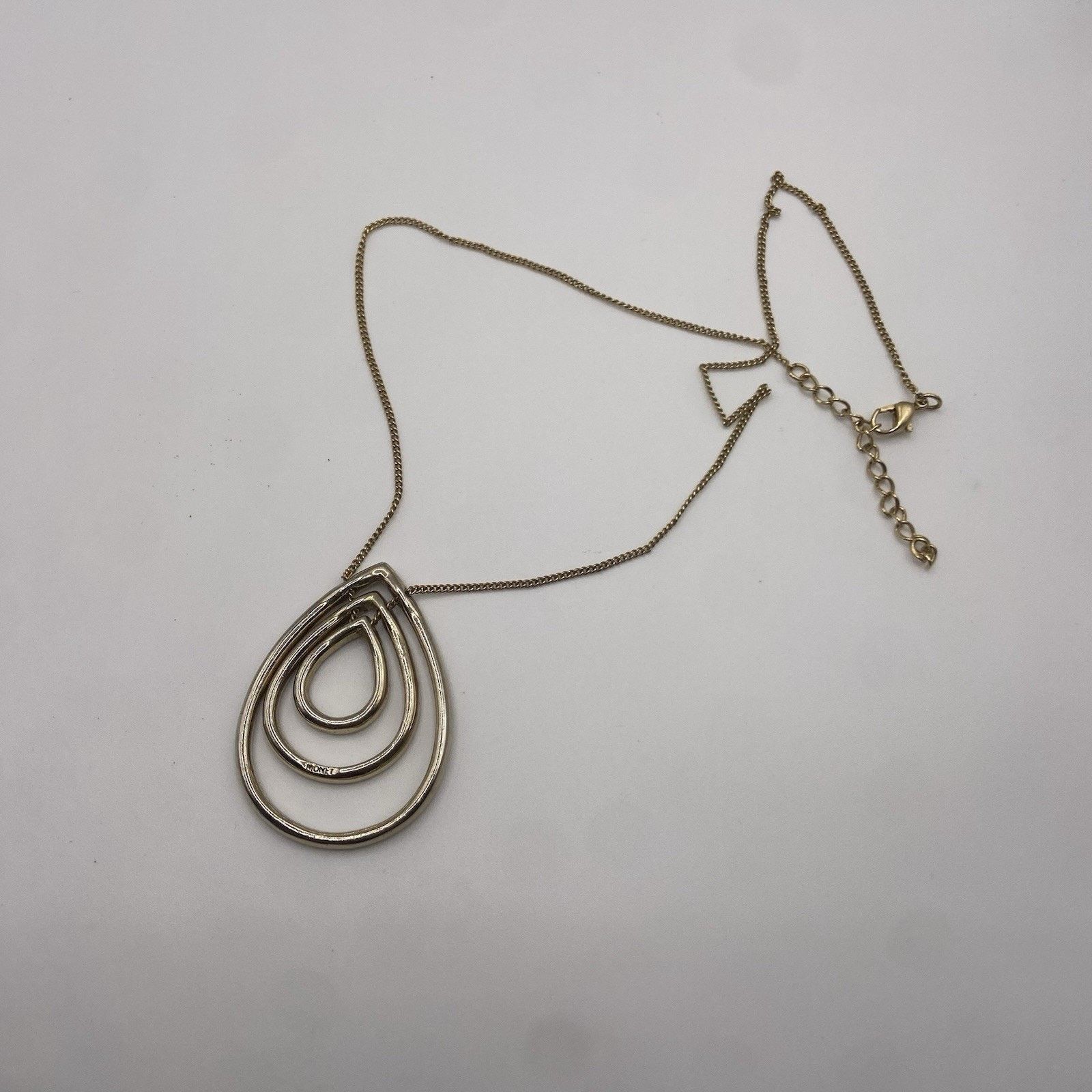 Monet Vtg 1980s 3 Teardrop Red Stones Citrine Goldtone 16in Chain Size ONE SIZE - 2 Thumbnail