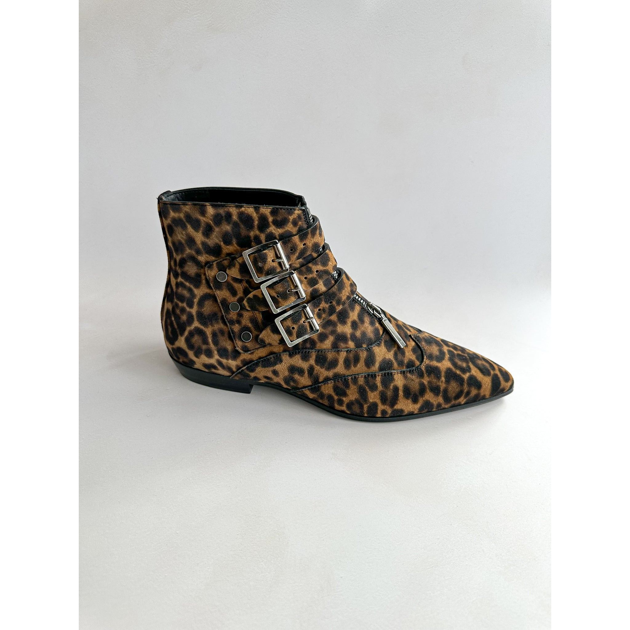 Saint Laurent Paris Saint Laurent Stan Boots in Leopard Print Suede Size US 6 / EU 39 - 3 Thumbnail