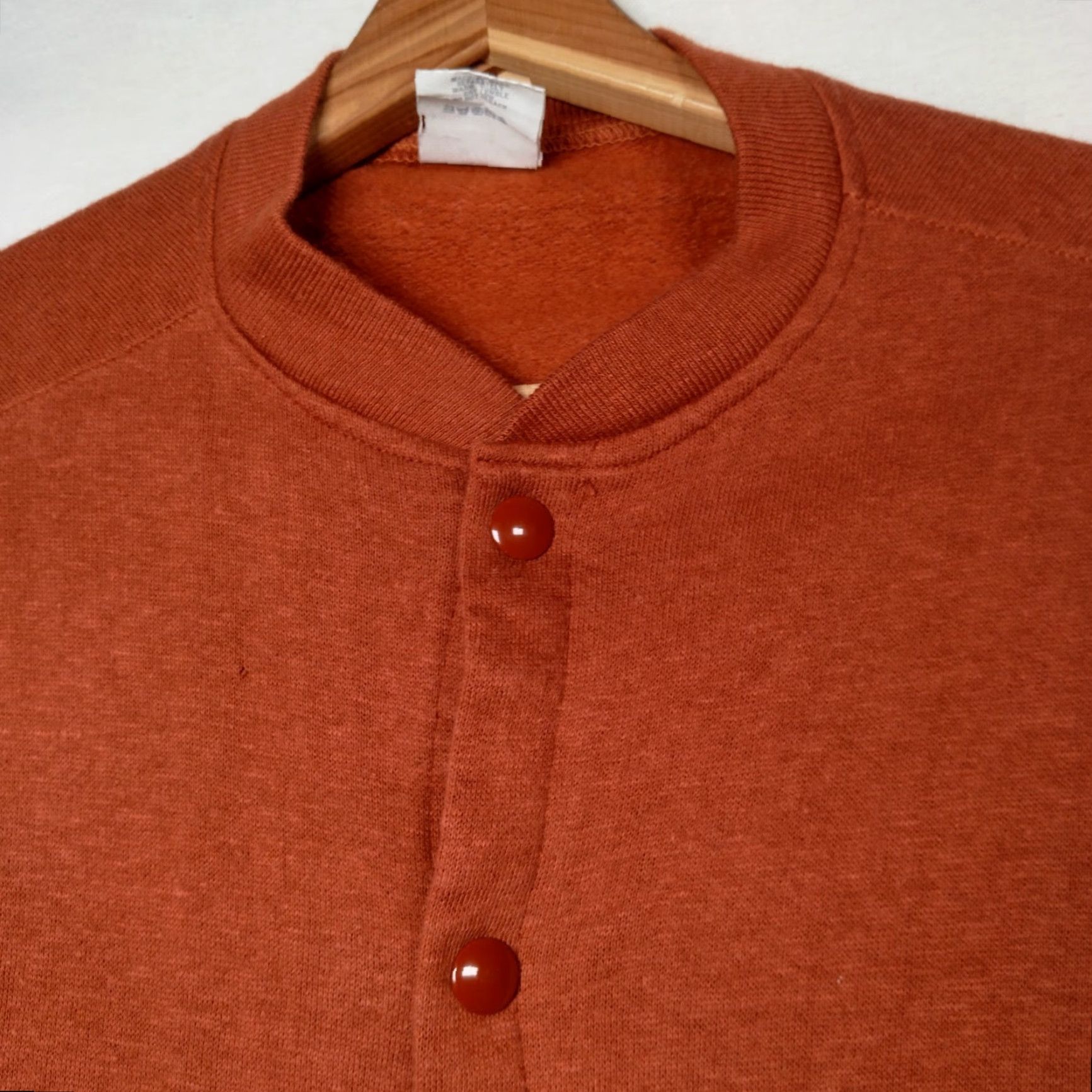Rusty VINTAGE Unbranded Cotton Sweatshirt Vest Men Medium Rust Orange Snap Closure Retro Sporty Size US M / EU 48-50 / 2 - 7 Thumbnail