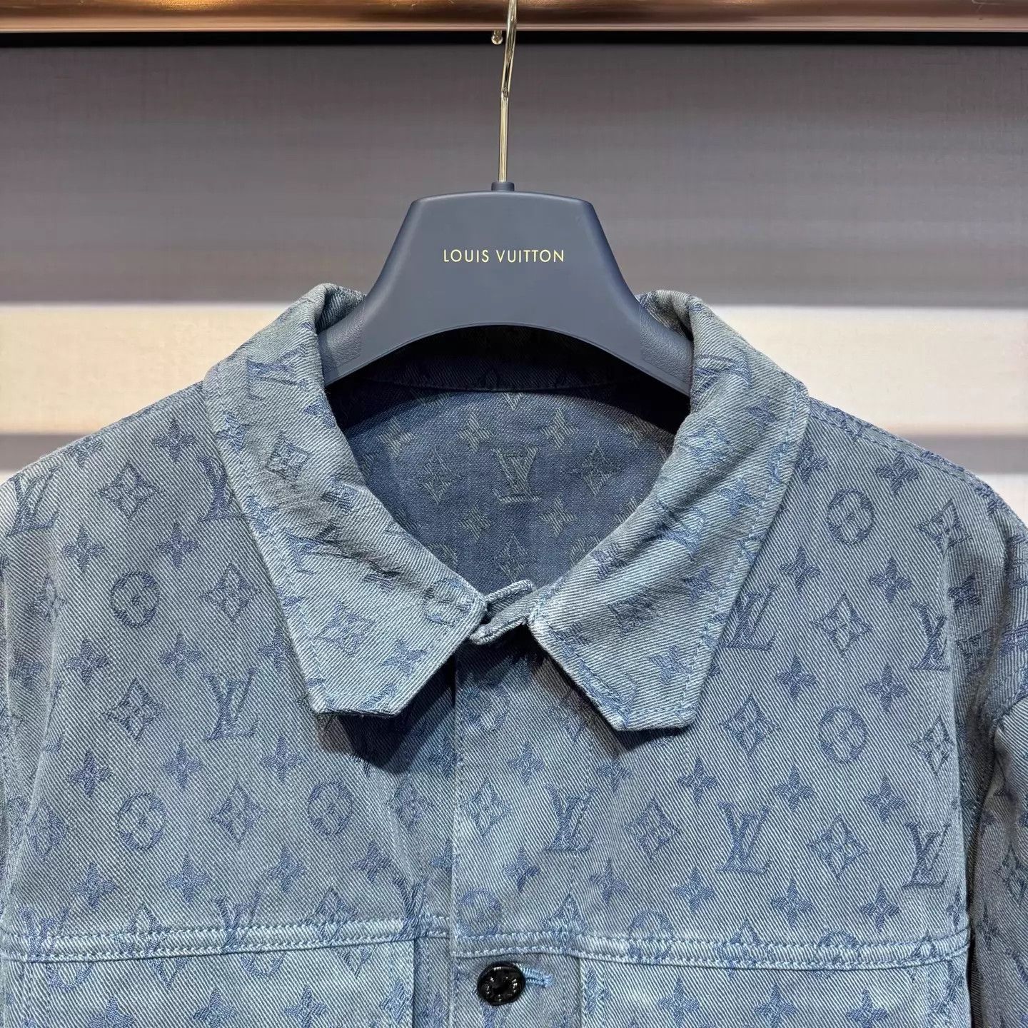 Louis Vuitton Louis Vuitton Monogram Gray Blue Denim Jacket Size 52 NWT Size US L / EU 52-54 / 3 - 3 Thumbnail