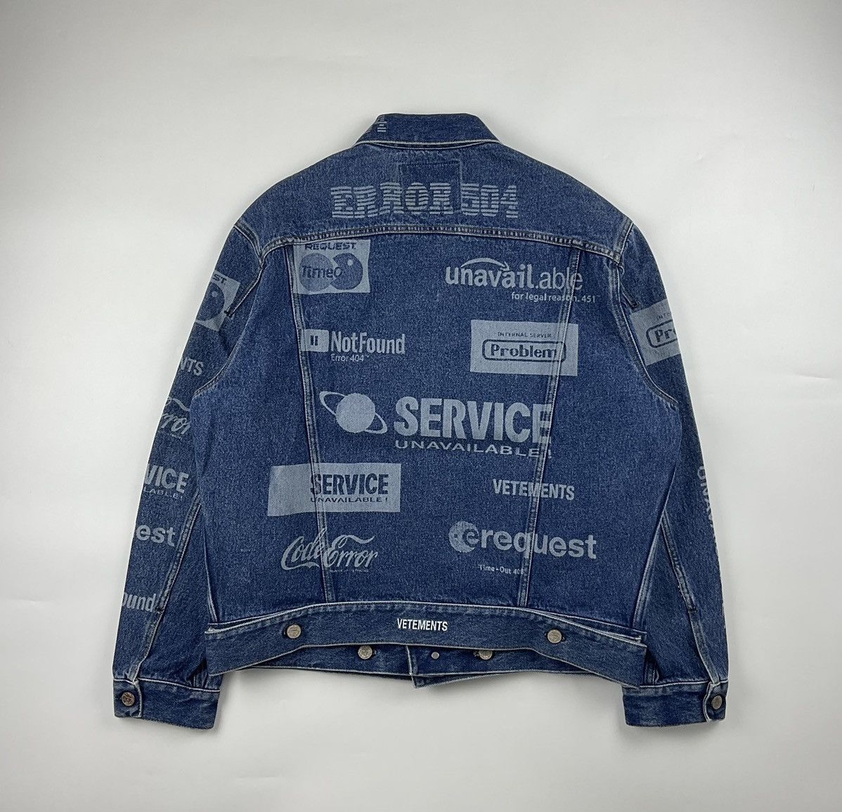 Vetements Vetements F/W'19 Error-Print Denim Jacket Size US L / EU 52-54 / 3 - 2 Thumbnail