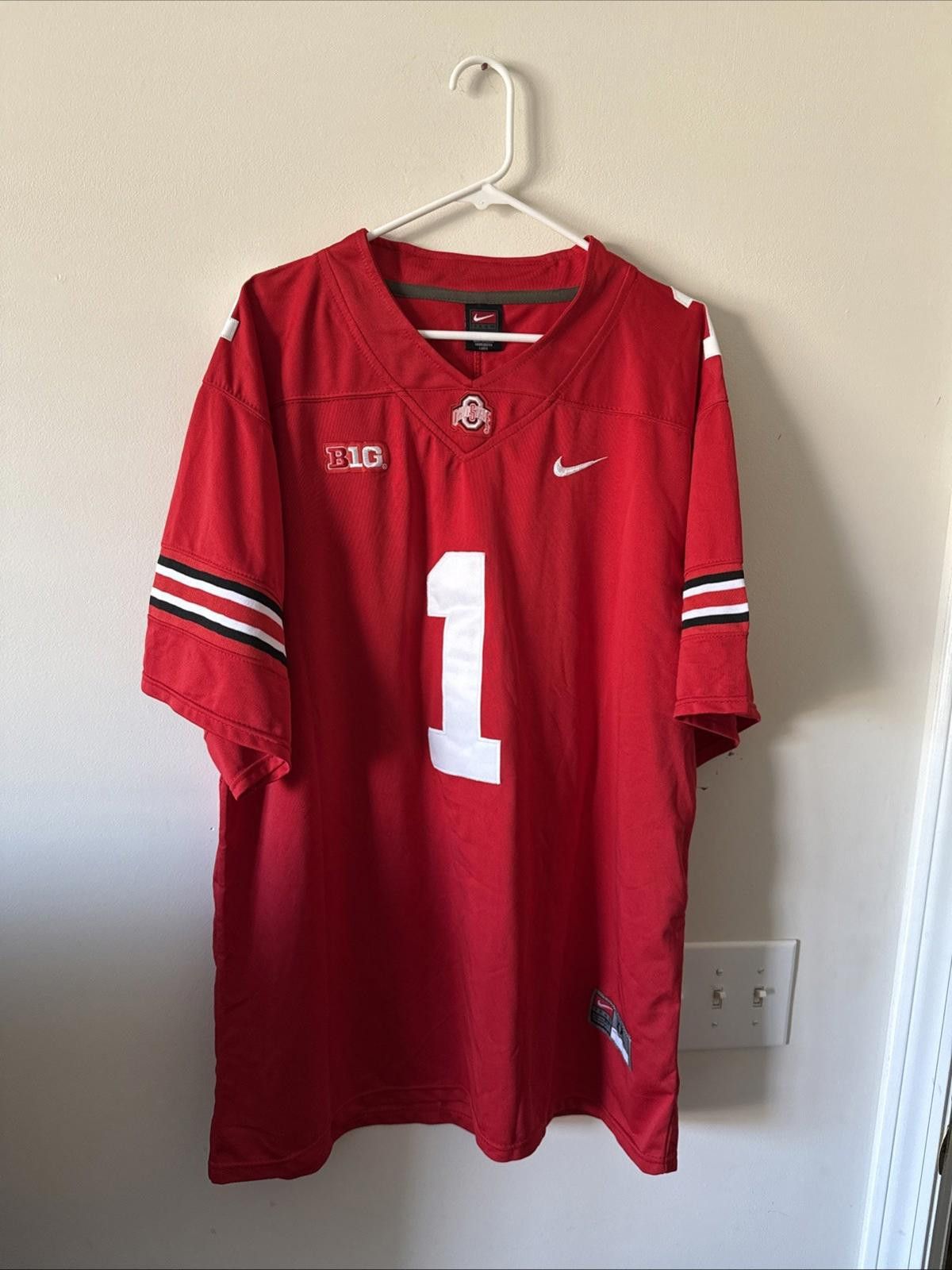 Nike Men’s Nike Ohio State Jeff Okudah #1 Jersey Size 2XL - Red Size ONE SIZE - 1 Thumbnail