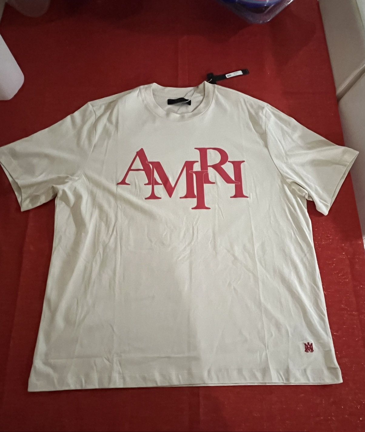 Amiri Amiri Staggered Tee Sz XXL(Cream) Size US XXL / EU 58 / 5 - 14 Thumbnail