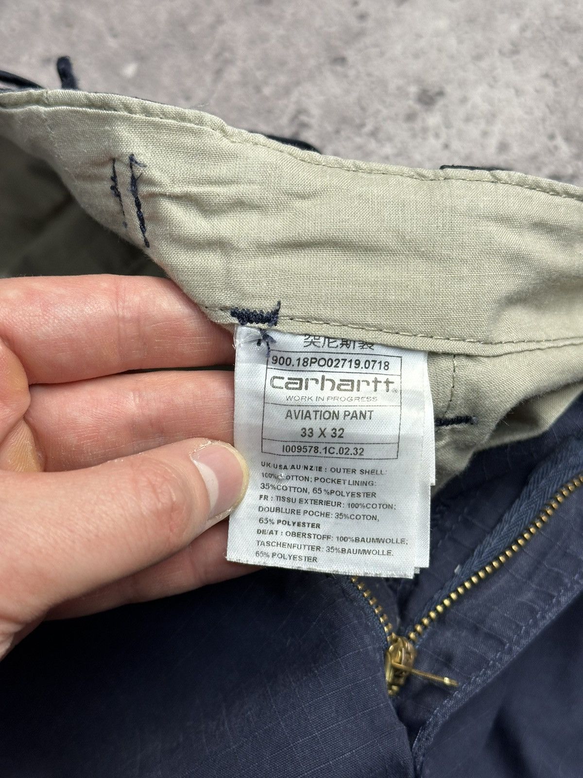 Carhartt × Vintage Vintage Carhartt Aviation Cargo Pants Faded Blue Distressed Size US 33 - 9 Thumbnail
