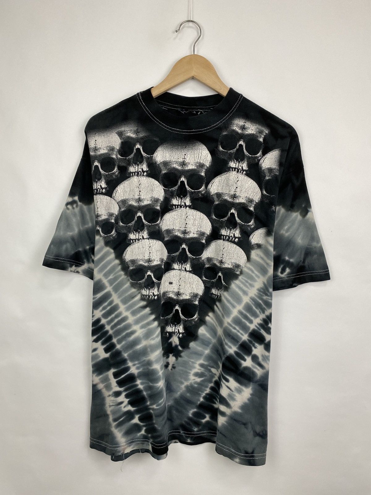 Liquid Blue 💀 Vintage 90s Skull Death All Over Print Y2K Retro Rare Hype Size US XL / EU 56 / 4 - 3 Thumbnail