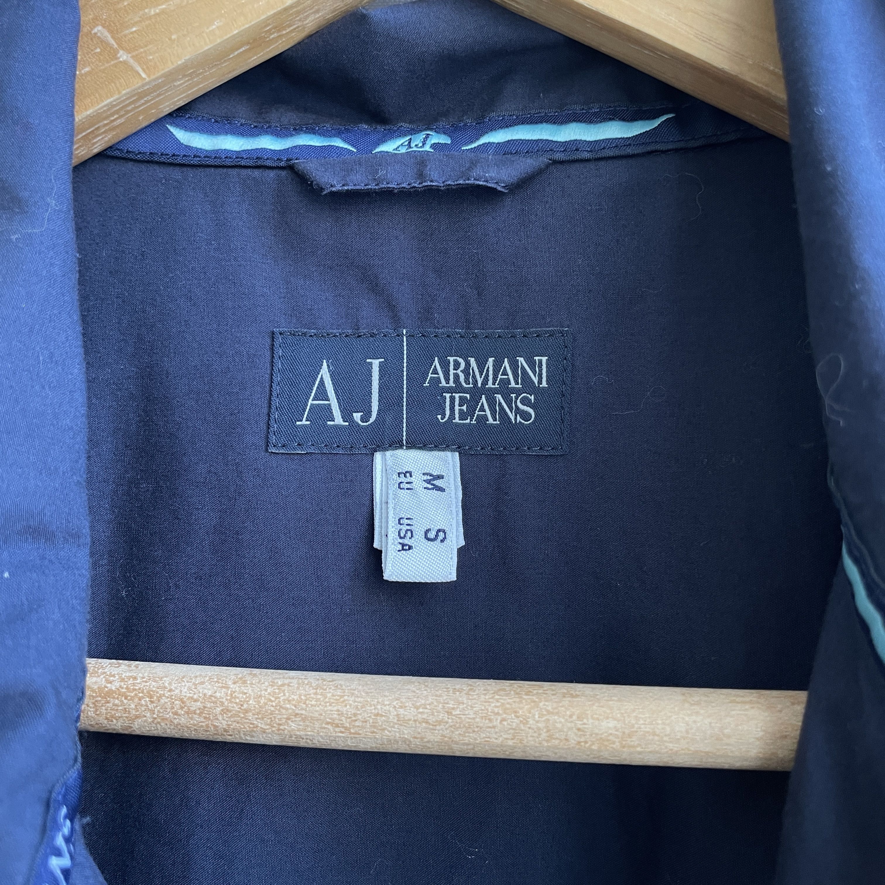 Armani Armani Jeans Vintage Utility Military Navy Zip Shirt Size US S / EU 44-46 / 1 - 7 Thumbnail