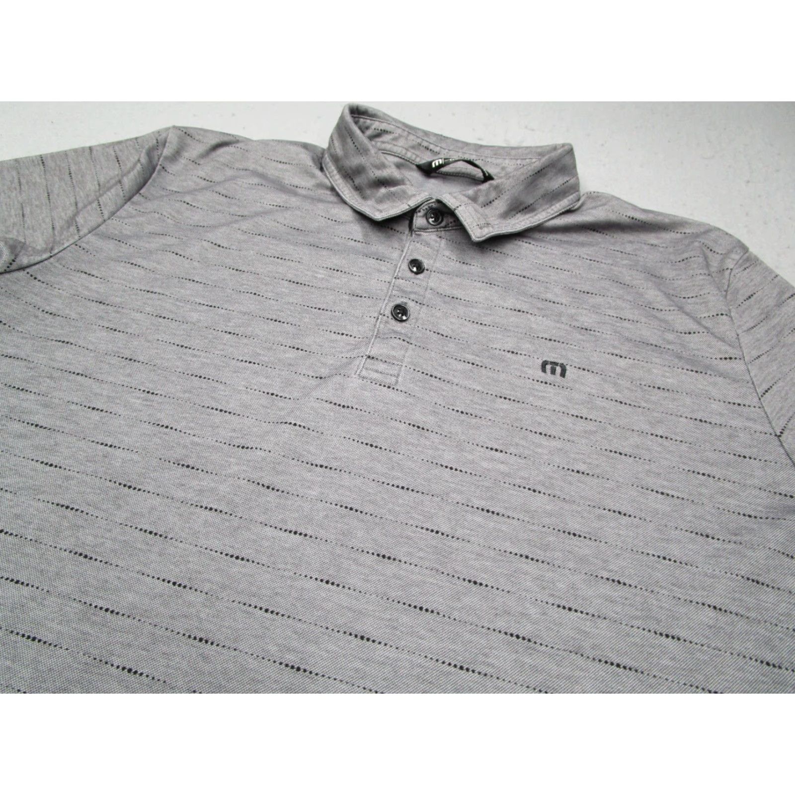 TravisMathew TRAVIS MATHEW Shirt Mens 2XL Gray Polo Golf Pima Cotton Blend Short Sleeve Polo - Performance, Classic Fit, Golfing - Geometric Logo Shirt Mens Size US XXL / EU 58 / 5 - 2 Thumbnail