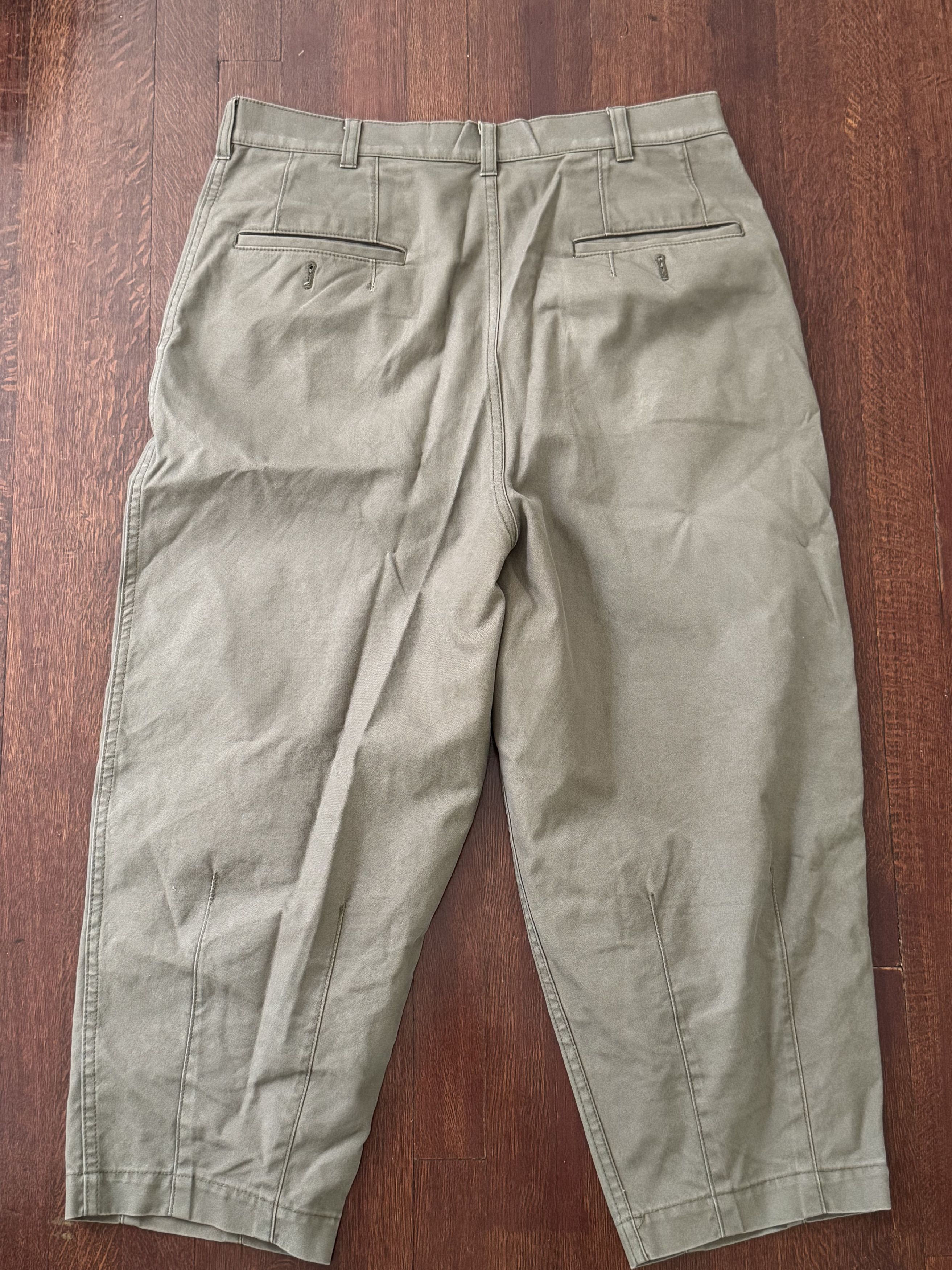 Comme des Garcons Homme Khaki Cotton Trousers Size US 30 / EU 46 - 2 Thumbnail