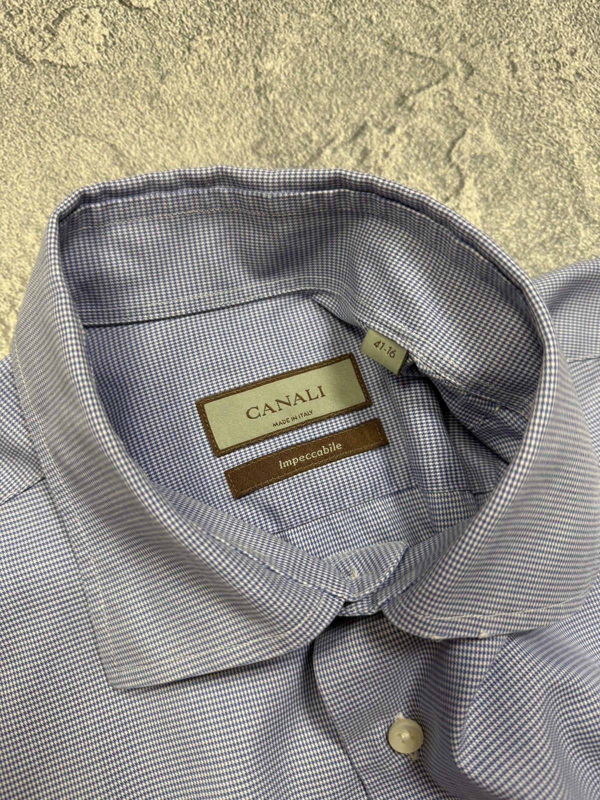 Canali Canali Shirt Men Size L Check Long Sleeve Button Up Blue Size US L / EU 52-54 / 3 - 10 Thumbnail