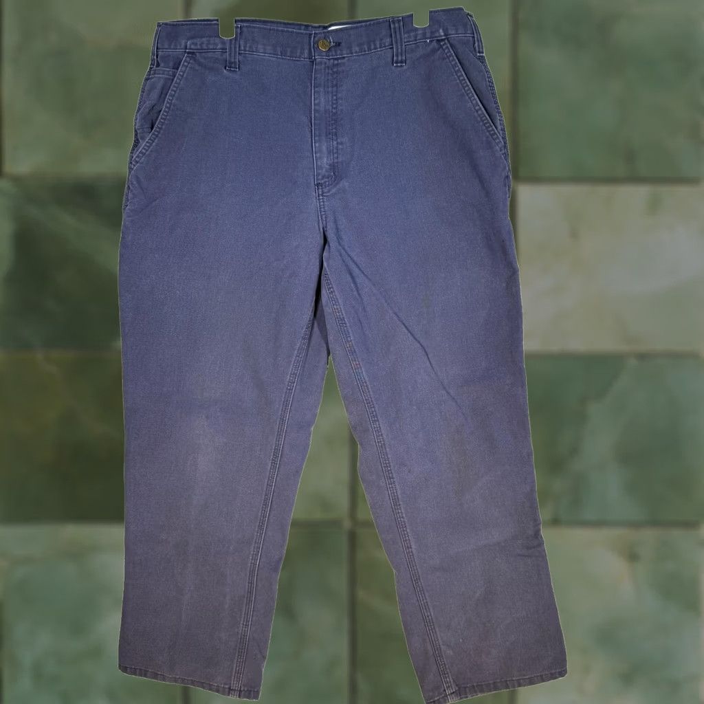 Carhartt VINTAGE Carhartt Work Pants Mens 36x30 Blue Dungaree Fit Carpenter Utility 383-20 Zipper Size US 36 / EU 52 - 1 Thumbnail