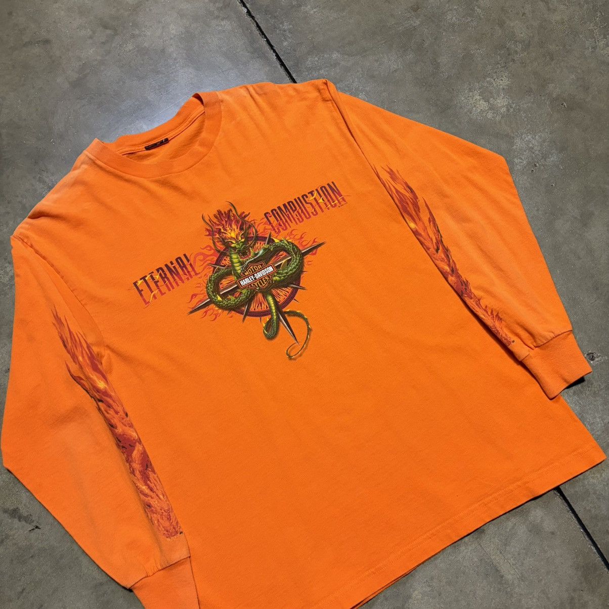 Harley Davidson Vintage Harley Davidson Flame Long Sleeve T shirt Biker Y2K Size US M / EU 48-50 / 2 - 3 Thumbnail