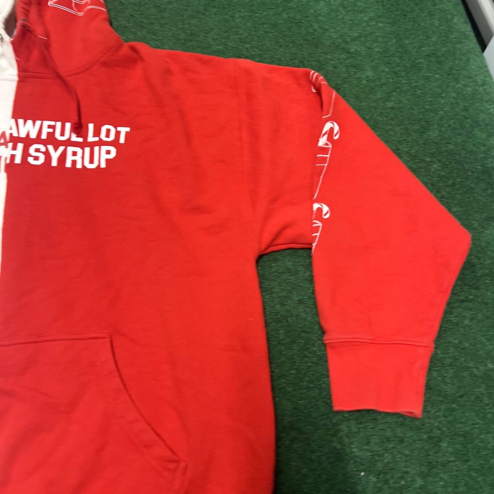 Vintage Awful Lot Of Cough Syrup Classic Red White Hoodie L/XL Size US L / EU 52-54 / 3 - 4 Thumbnail