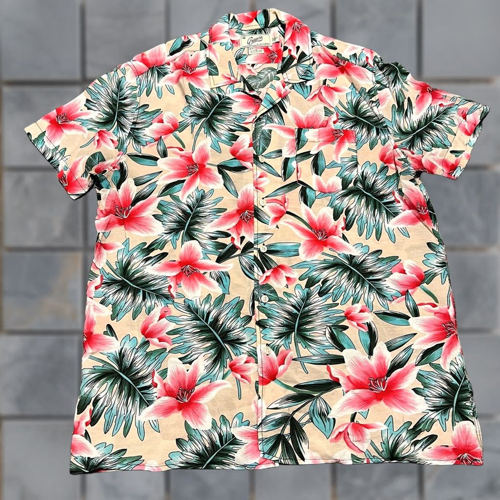Grayers Grayers Cotton Nylon Floral Button-Up Shirt Mens Large Short Sleeve Tropical Pink L Mens Size US L / EU 52-54 / 3 - 1 Thumbnail