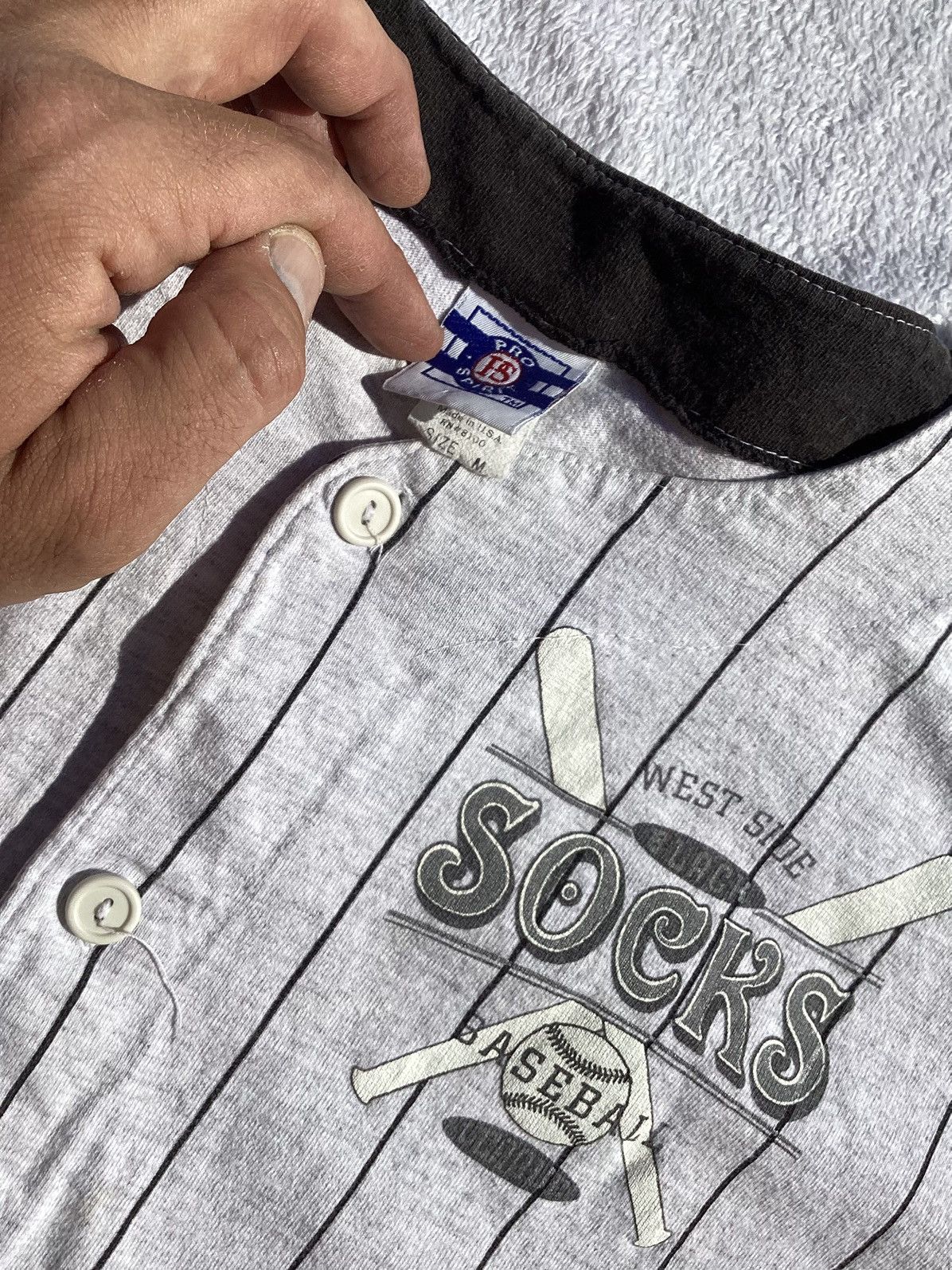 Other Vtg 90s west side Baltimore Black socks baseball league tee Size US M / EU 48-50 / 2 - 3 Thumbnail