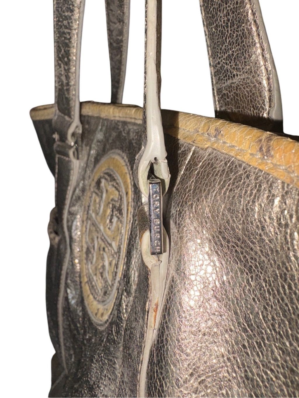 Tory Burch Tory Burch Metallic Leather Tote Bag Size ONE SIZE - 8 Thumbnail