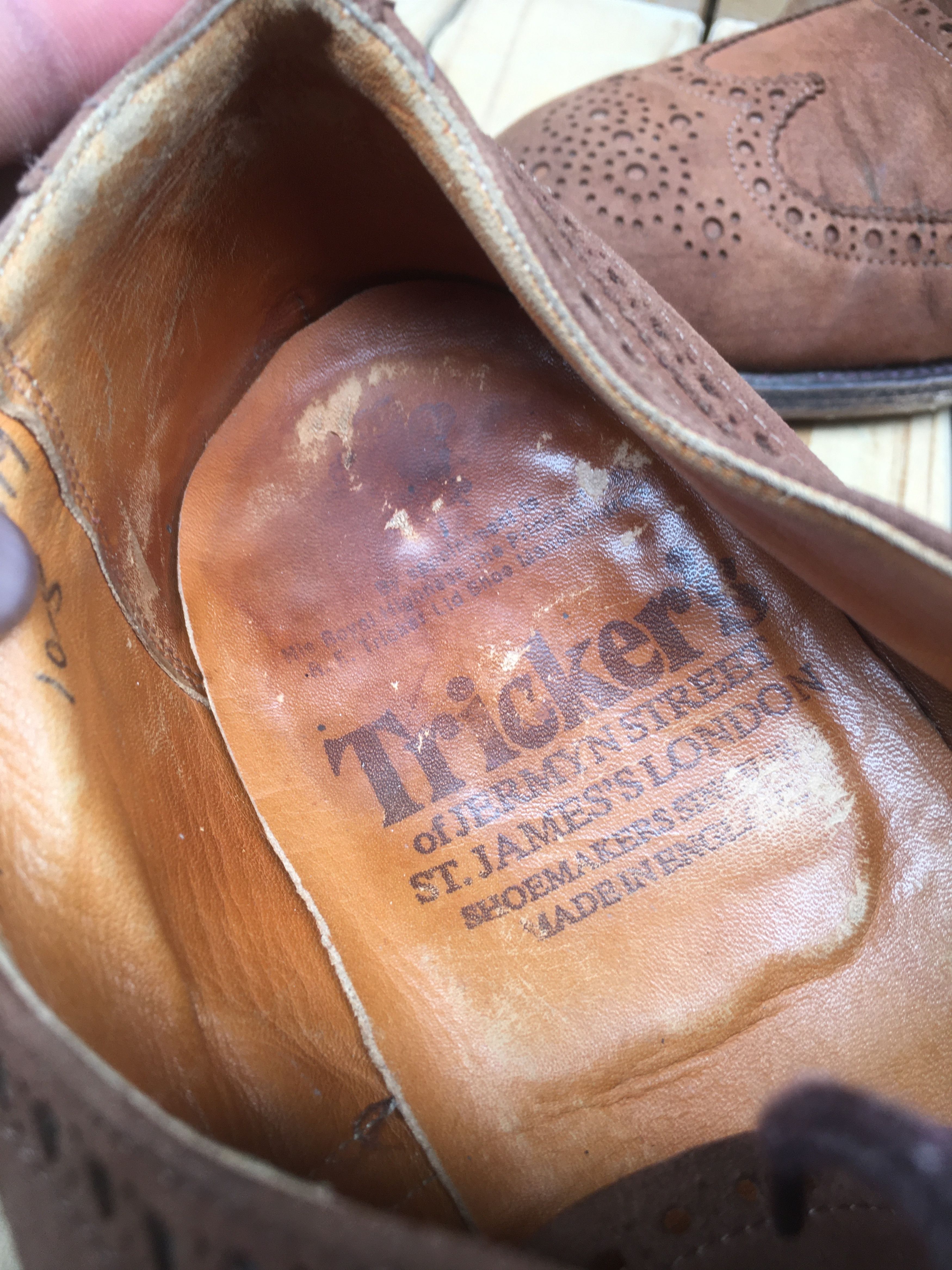 Tricker's Trickers Full Wing Tip suede Brown Mens Dress Shoes USA 11 Size US 11 / EU 44 - 13 Thumbnail
