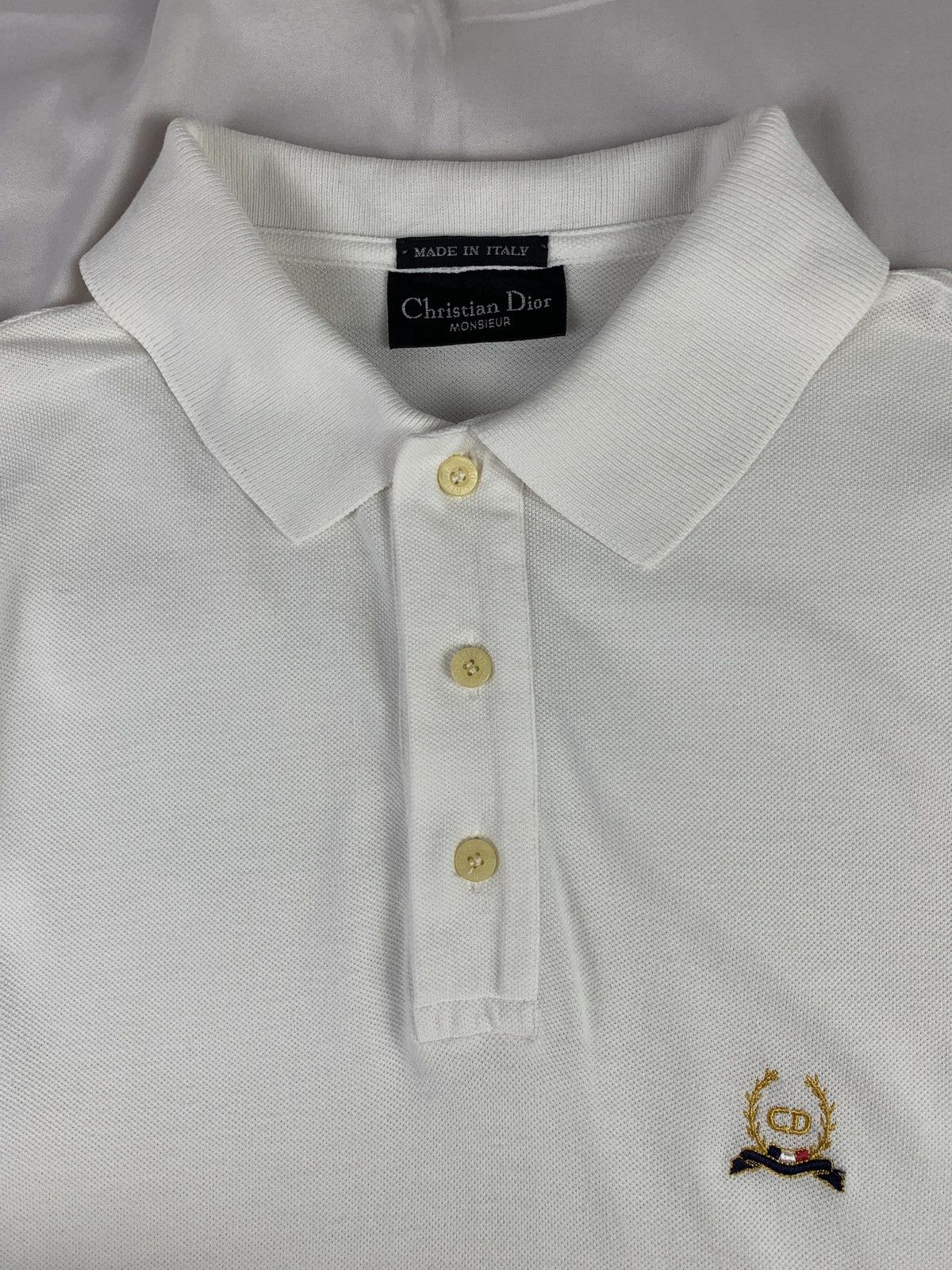 Christian Dior Monsieur 1990s Christian Dior White Royal Logo Graphic Polo Size US S / EU 44-46 / 1 - 5 Thumbnail