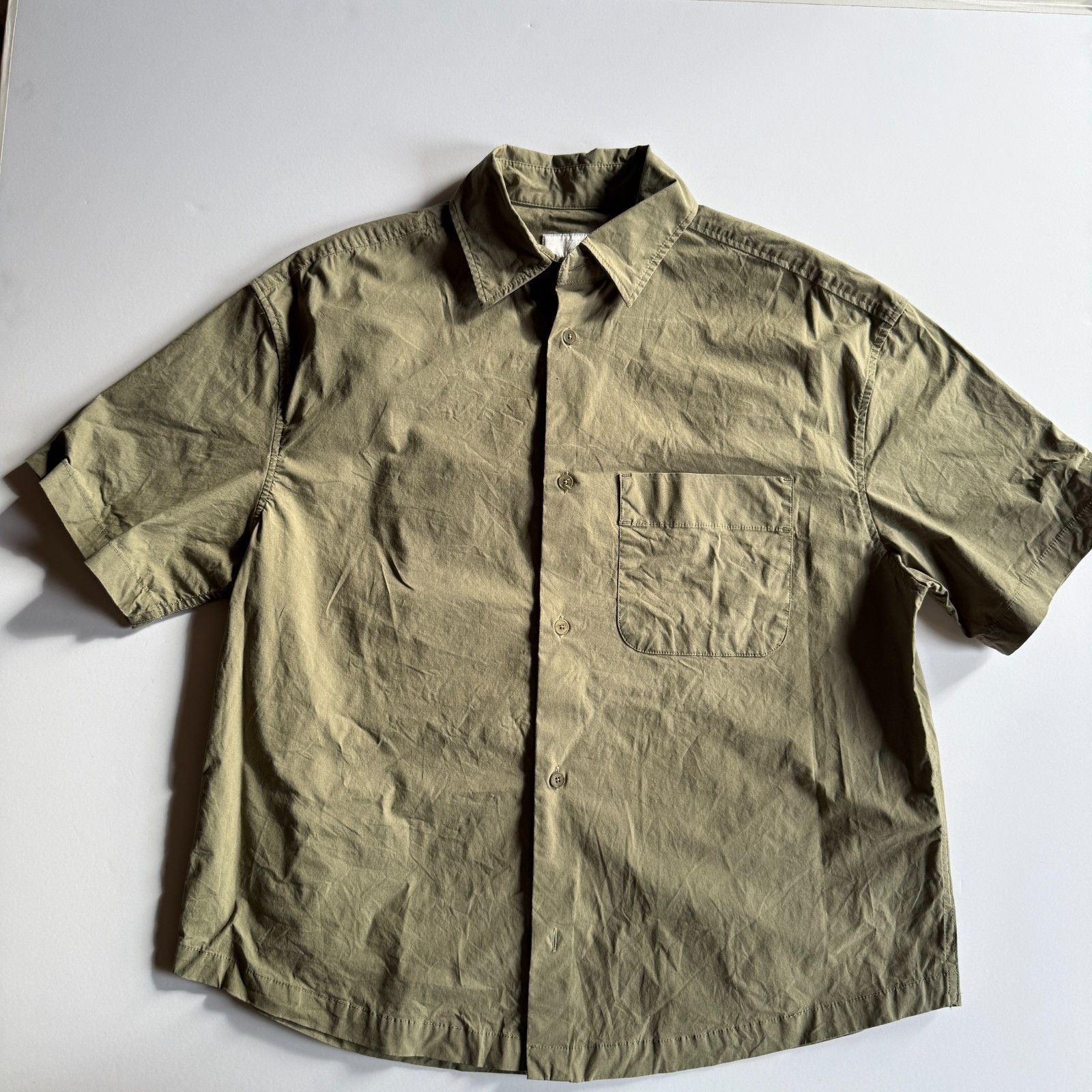Zara ZARA Men’s Olive Green SS Button Up Shirt Size US M / EU 48-50 / 2 - 1 Thumbnail