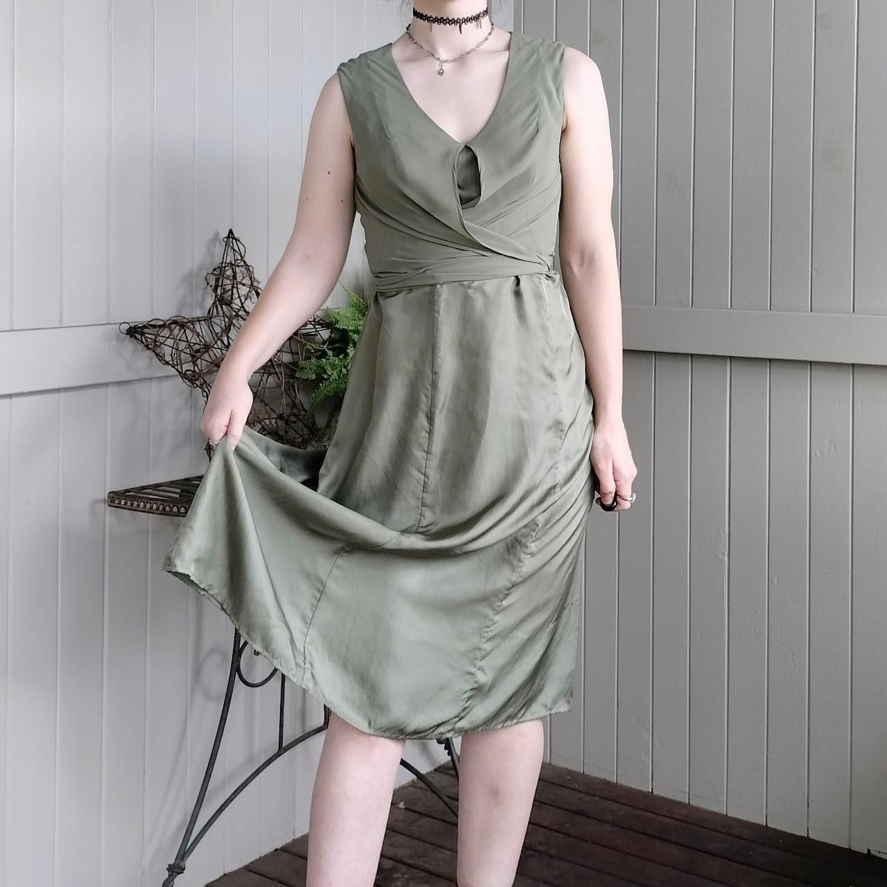 Designer Verge NZ Dress Midi A Line Satin Doof Grunge Fairycore Size M / US 6-8 / IT 42-44 - 3 Thumbnail