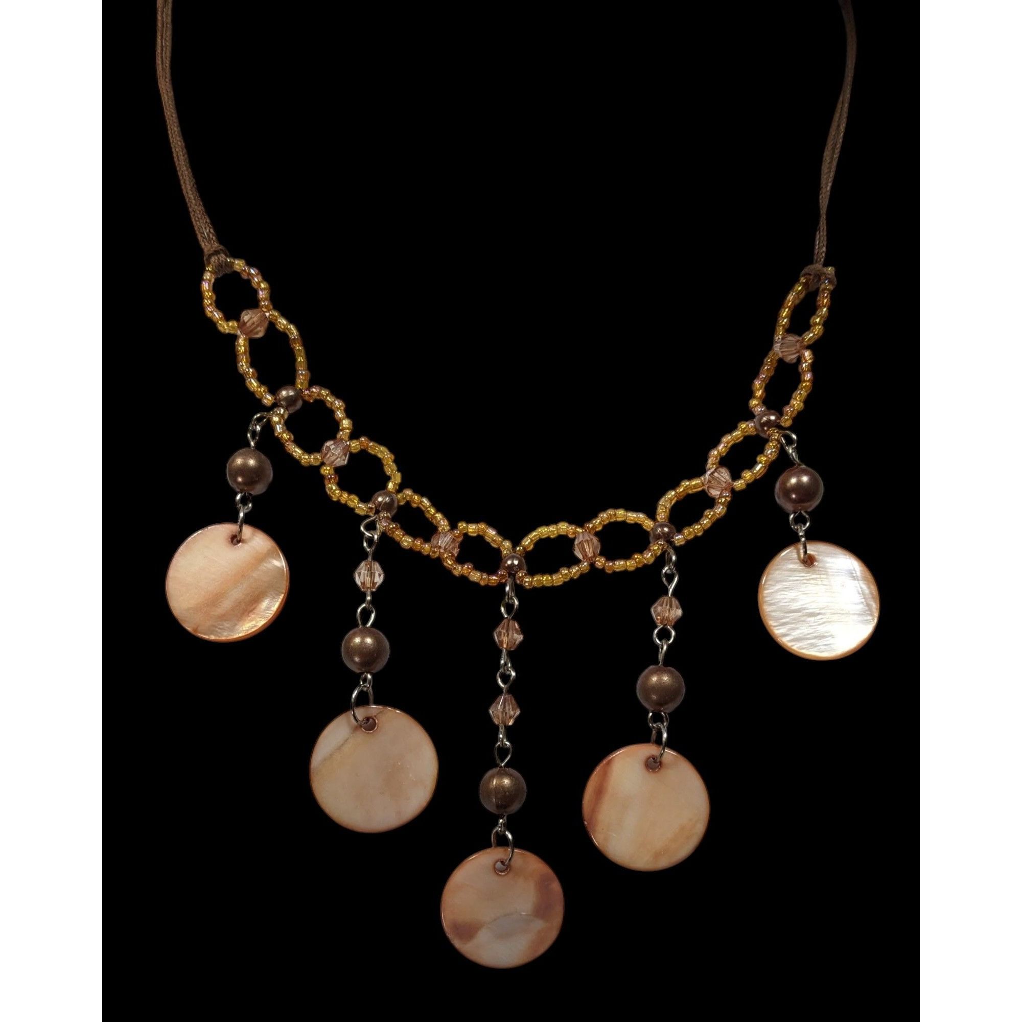 Other Bohemian Brown Glass And Shell Fringe Necklace Size ONE SIZE - 2 Thumbnail