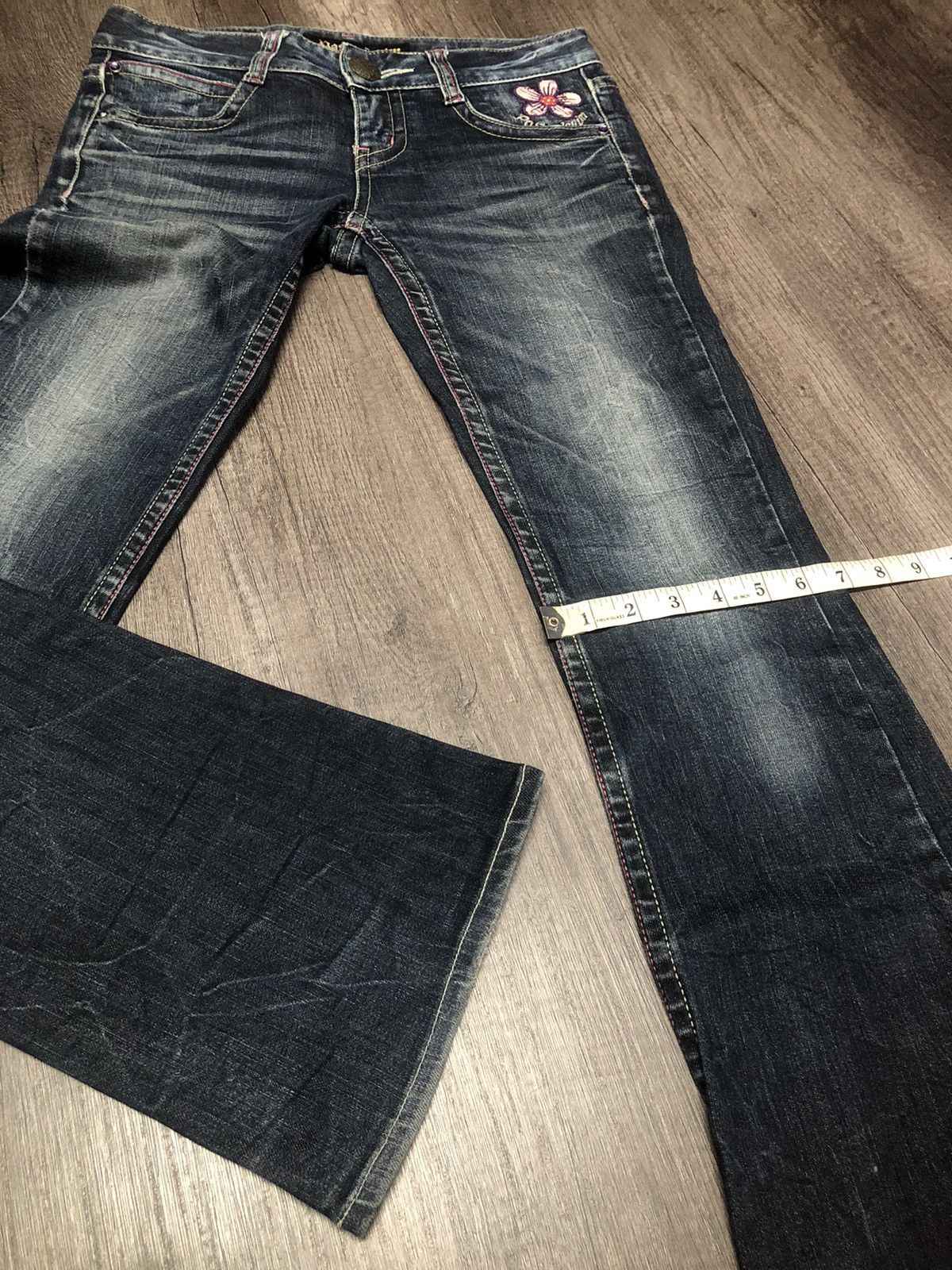 Japanese Brand Pasta Denim Jeans Flower Patch Size 29" - 18 Thumbnail