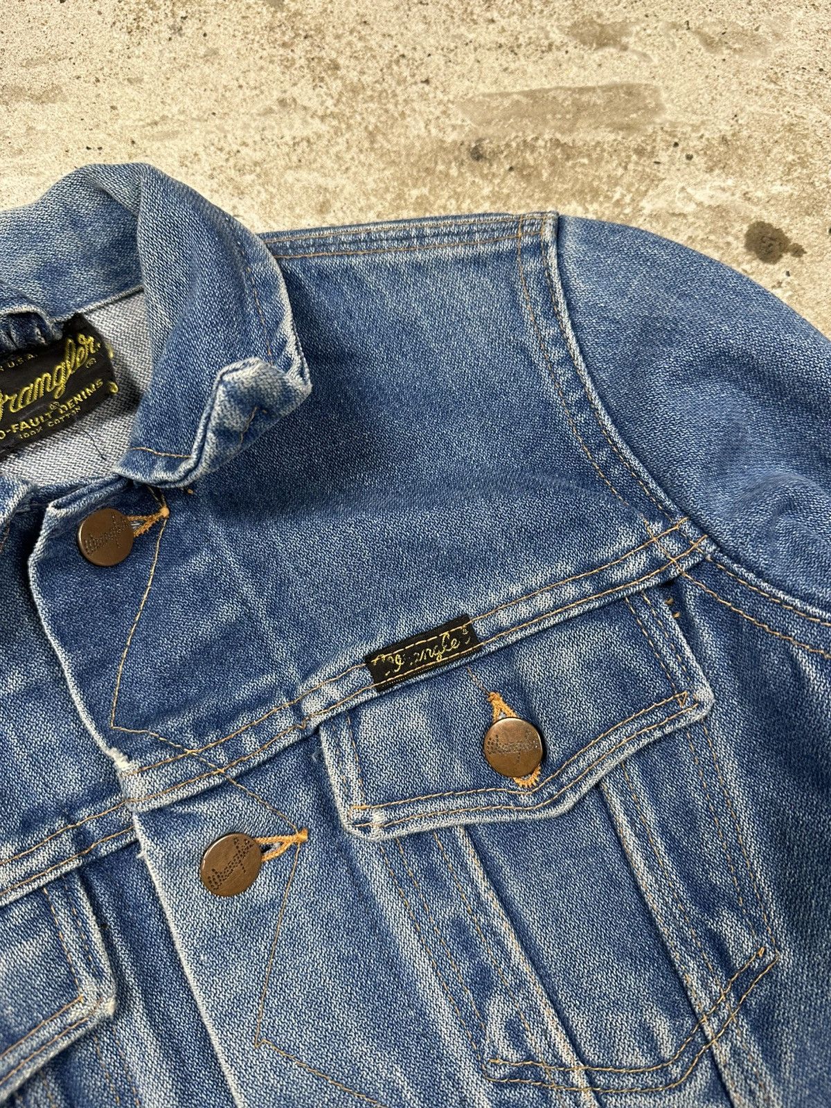Wrangler Vintage 80s Wrangler Denim Jeans Trucker Jacket rare Size XS / US 0-2 / IT 36-38 - 7 Thumbnail