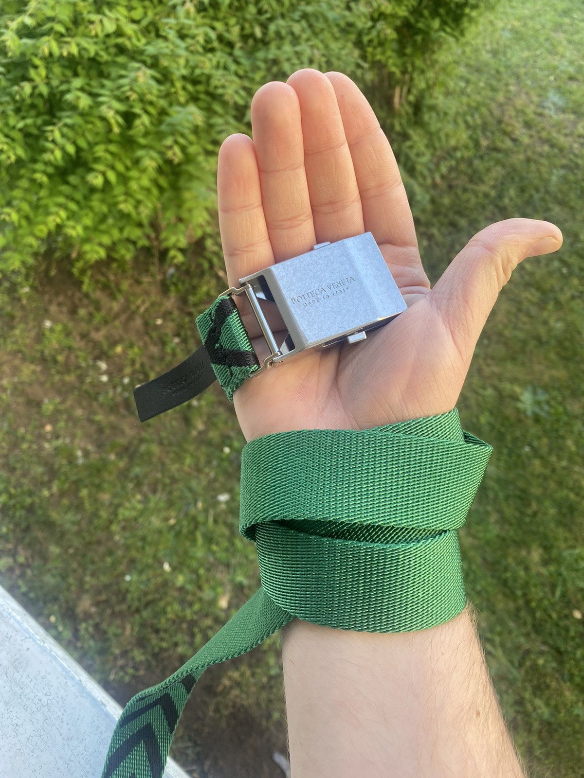 image of Bottega Veneta Belt in Green, Men's